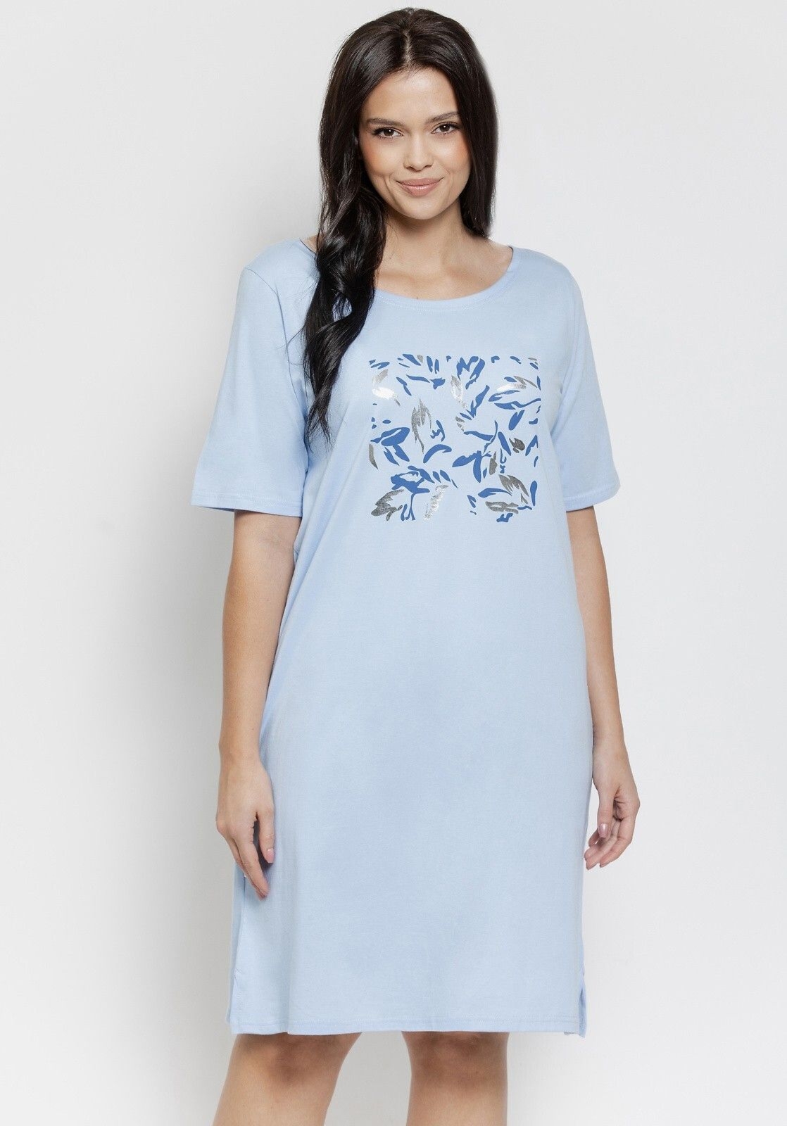 Koszula nocna Valentina Maxi 3573 Niebieska