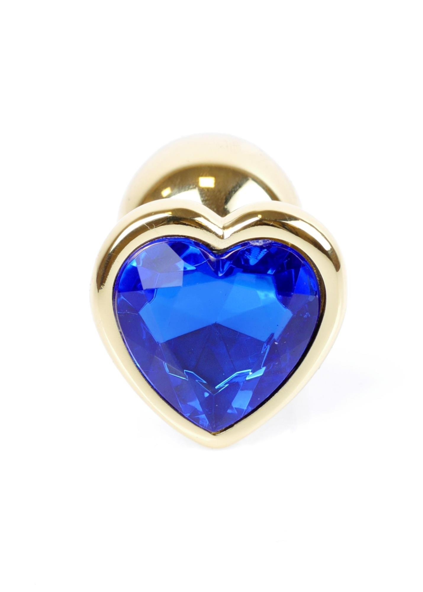 Plug-Jewellery Gold  Heart PLUG- Dark Blue