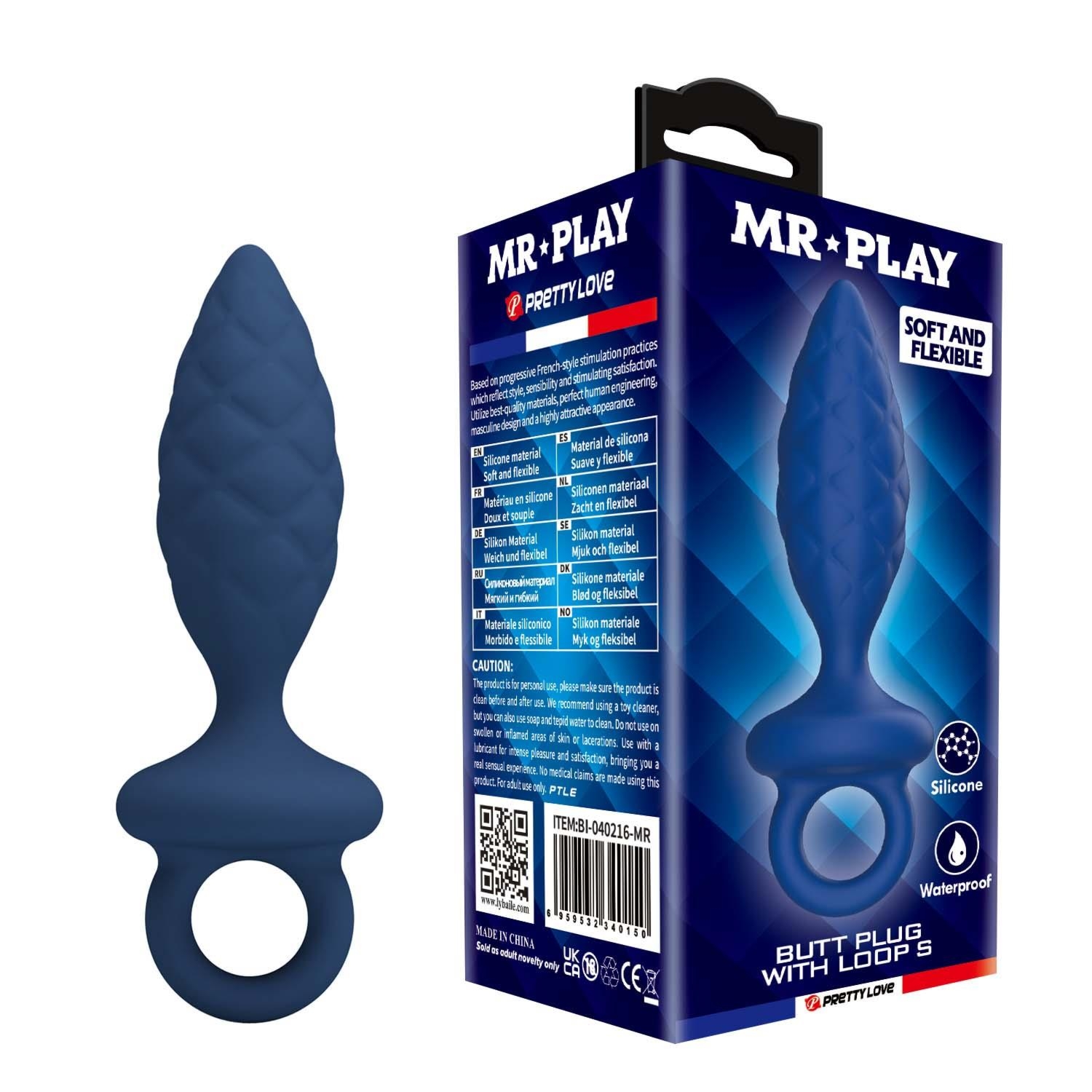MR. PLAY Butt Plug with Loop – Size S