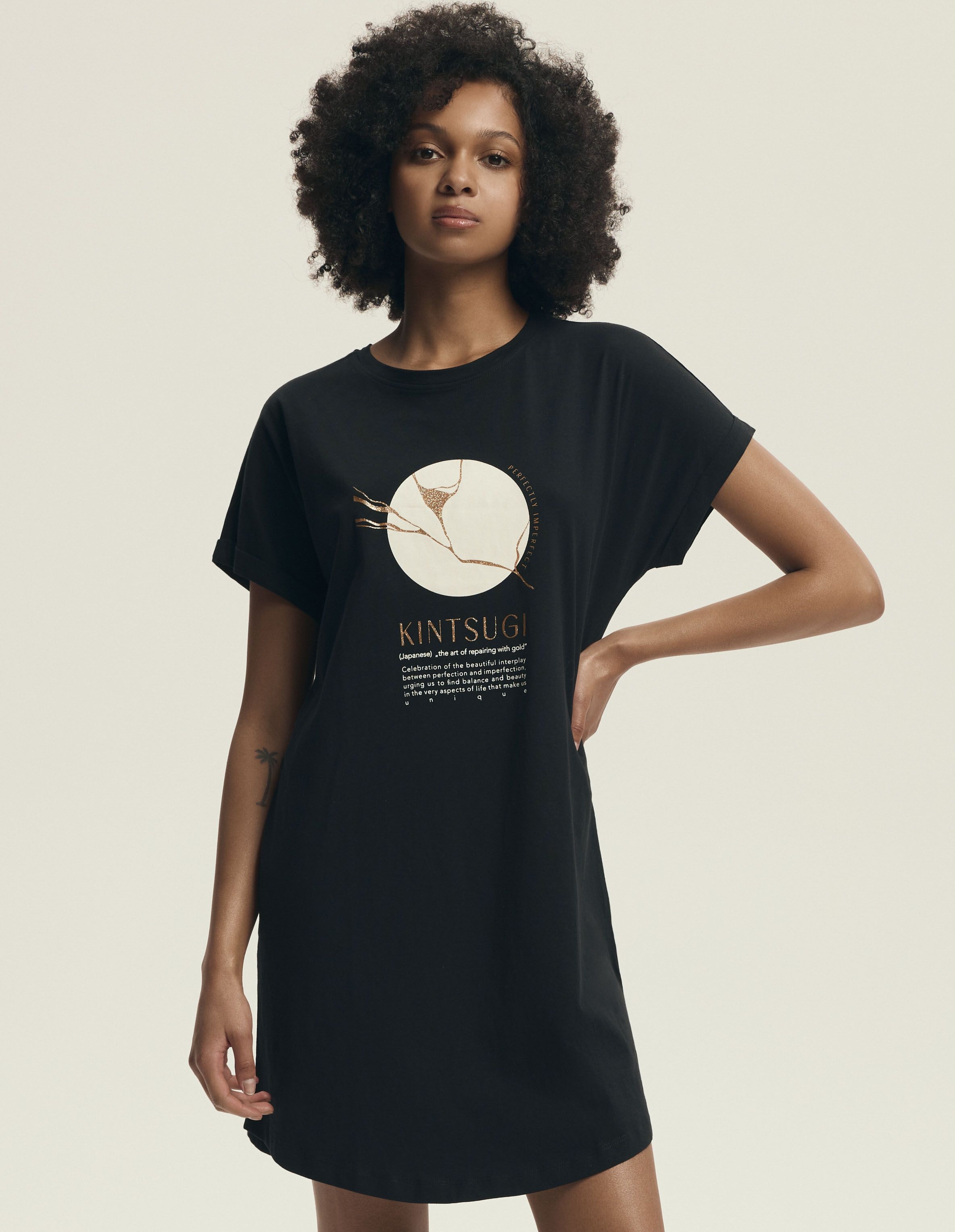 Koszula nocna Dairoku 43729 Czarna