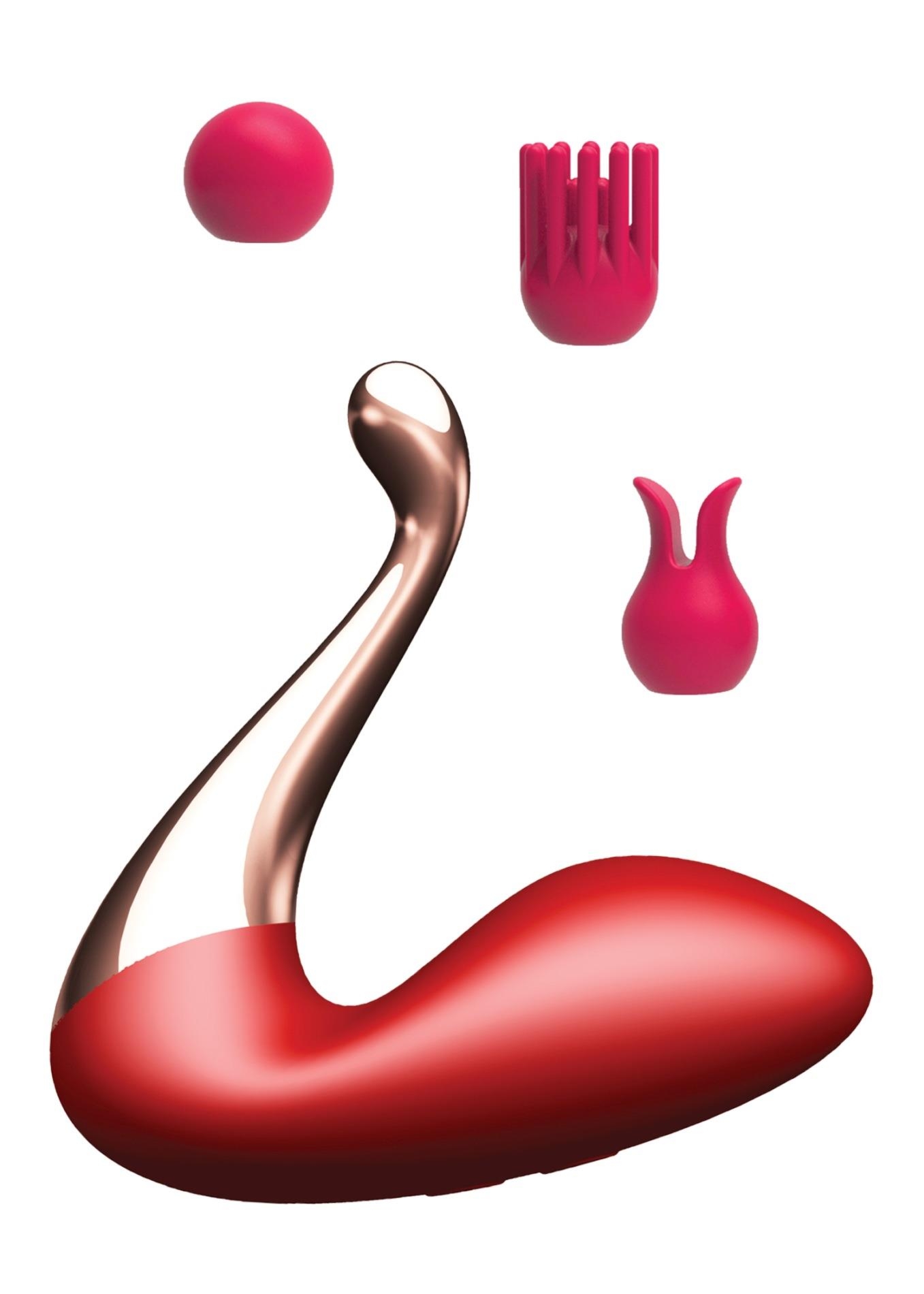 Wibrator dla Par - Stymulator - Swan massager, interchangeable heads - USB 9 Functions / APP Mobile