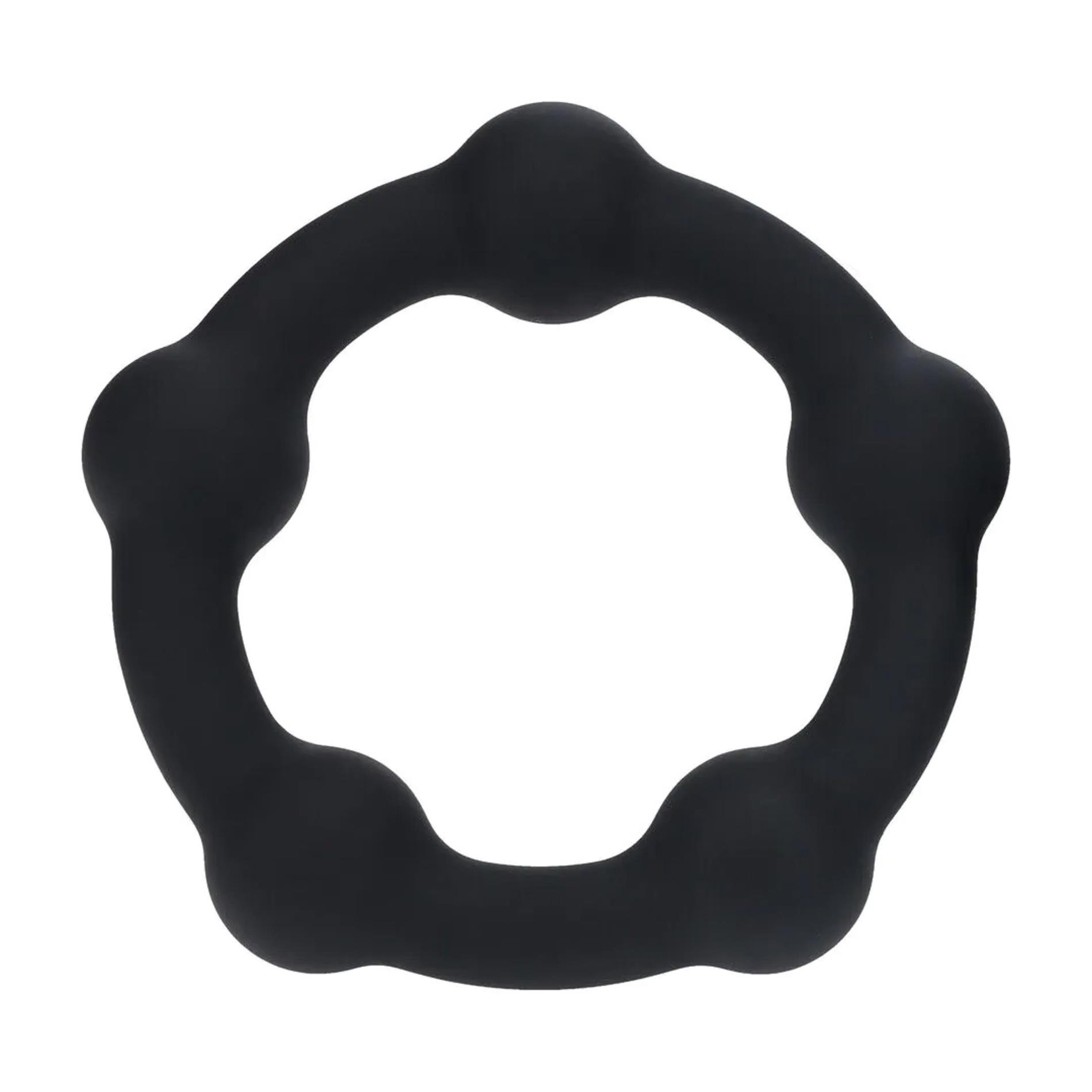Beaded Silicone Cockring - L - 45mm - Black