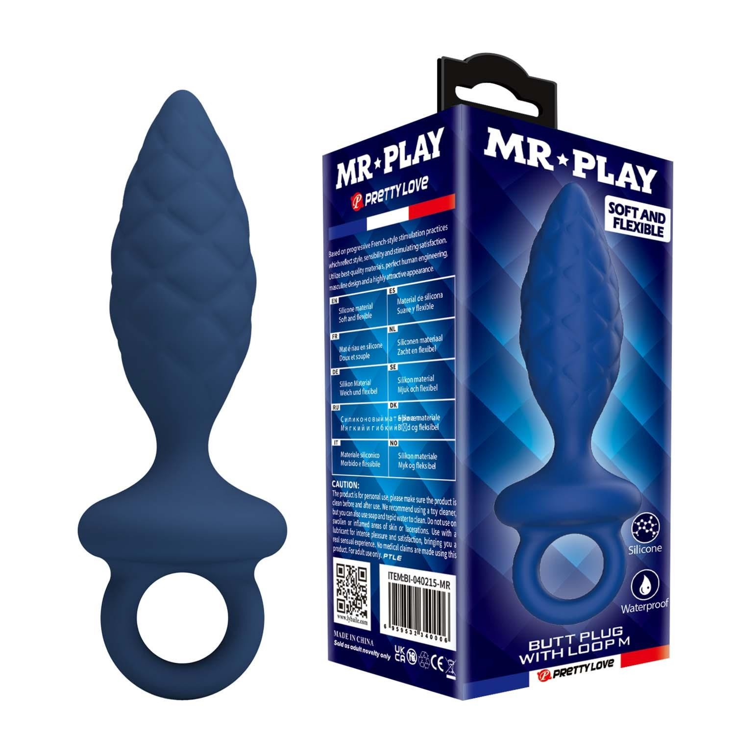 MR. PLAY Butt Plug with Loop – Size M