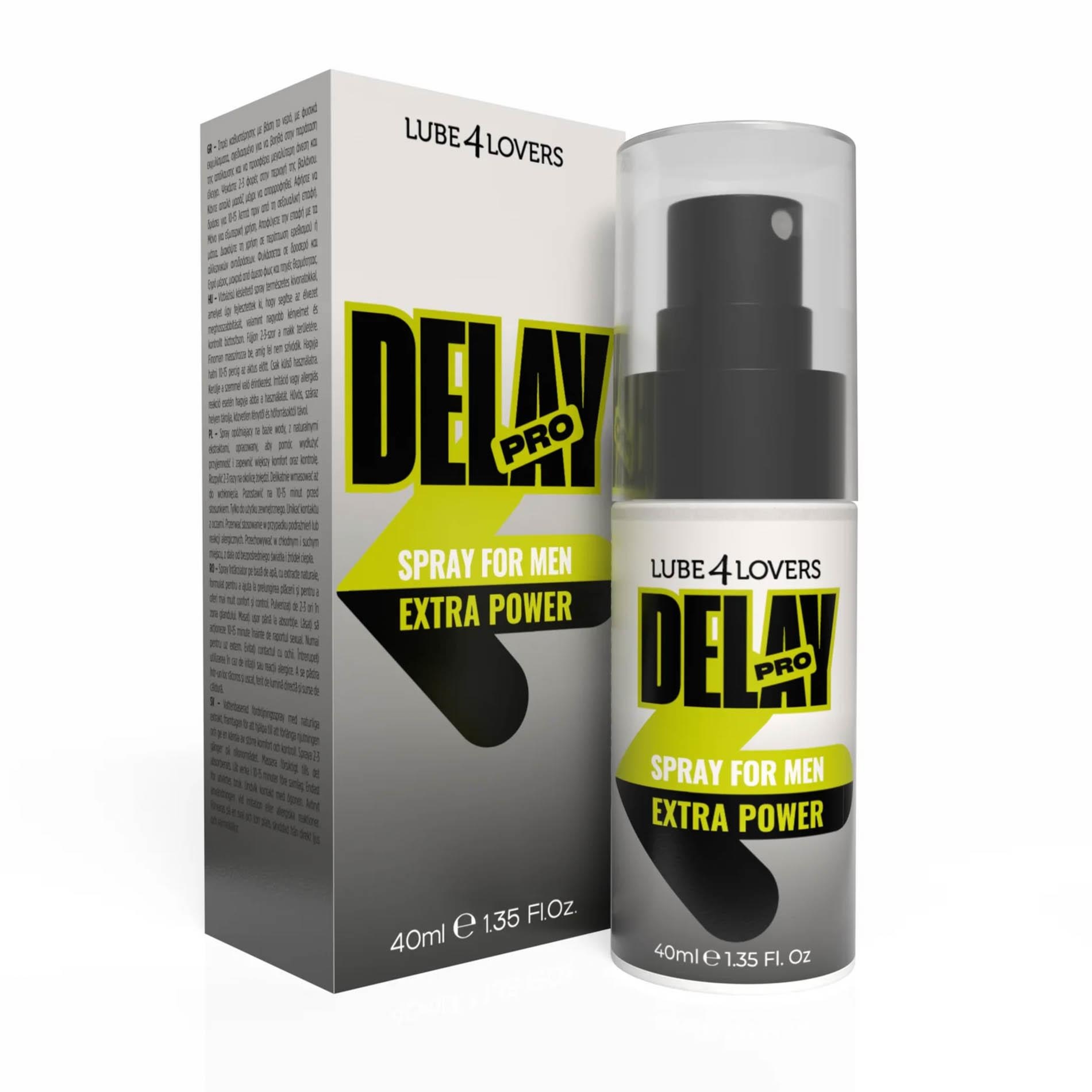 Spray opóźniający dla mężczyzn wydłużający stosunek – Delay Pro Spray 40 ml extra power Lube4Lovers
