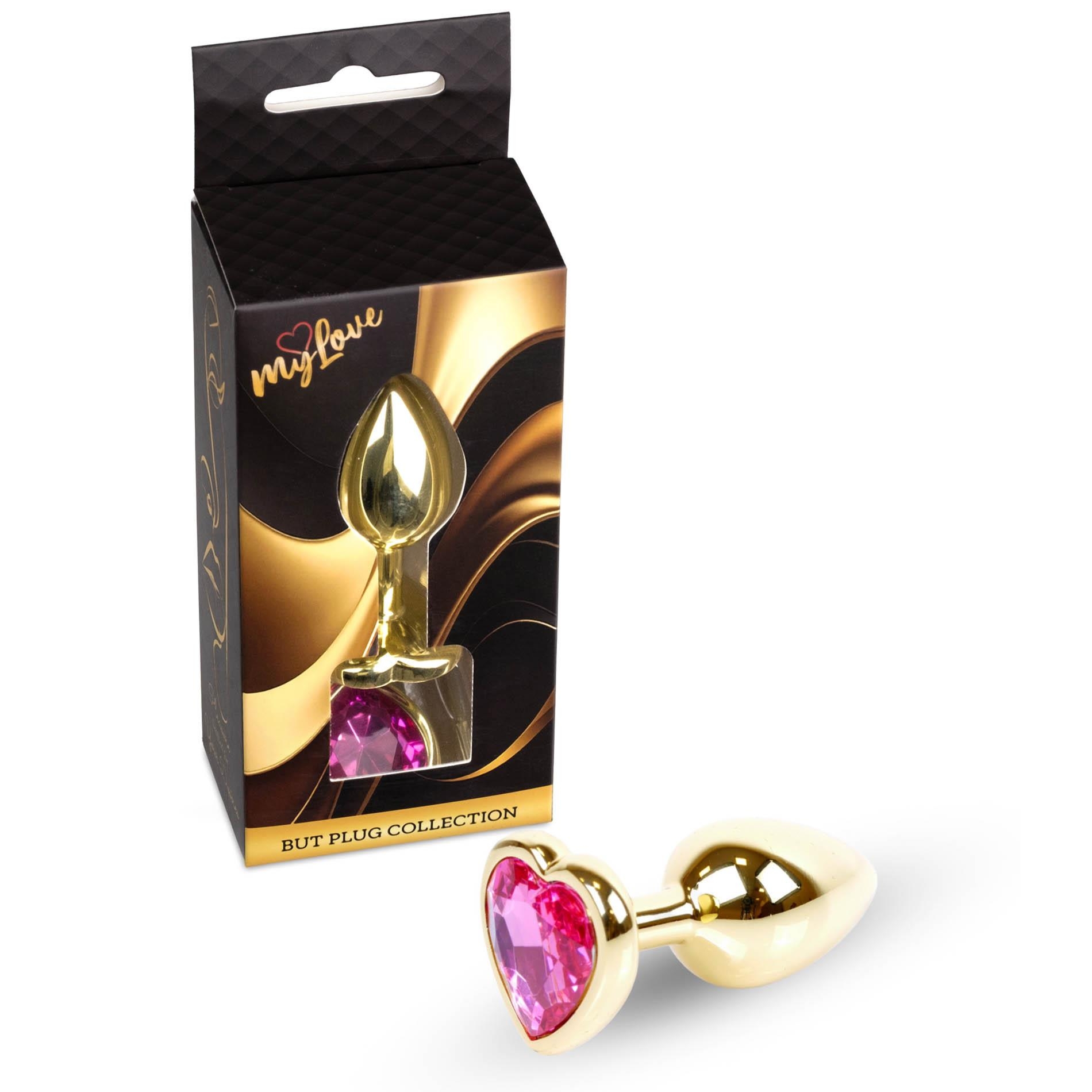 MyLove Toys - Jewellery Gold  Heart PLUG- Pink