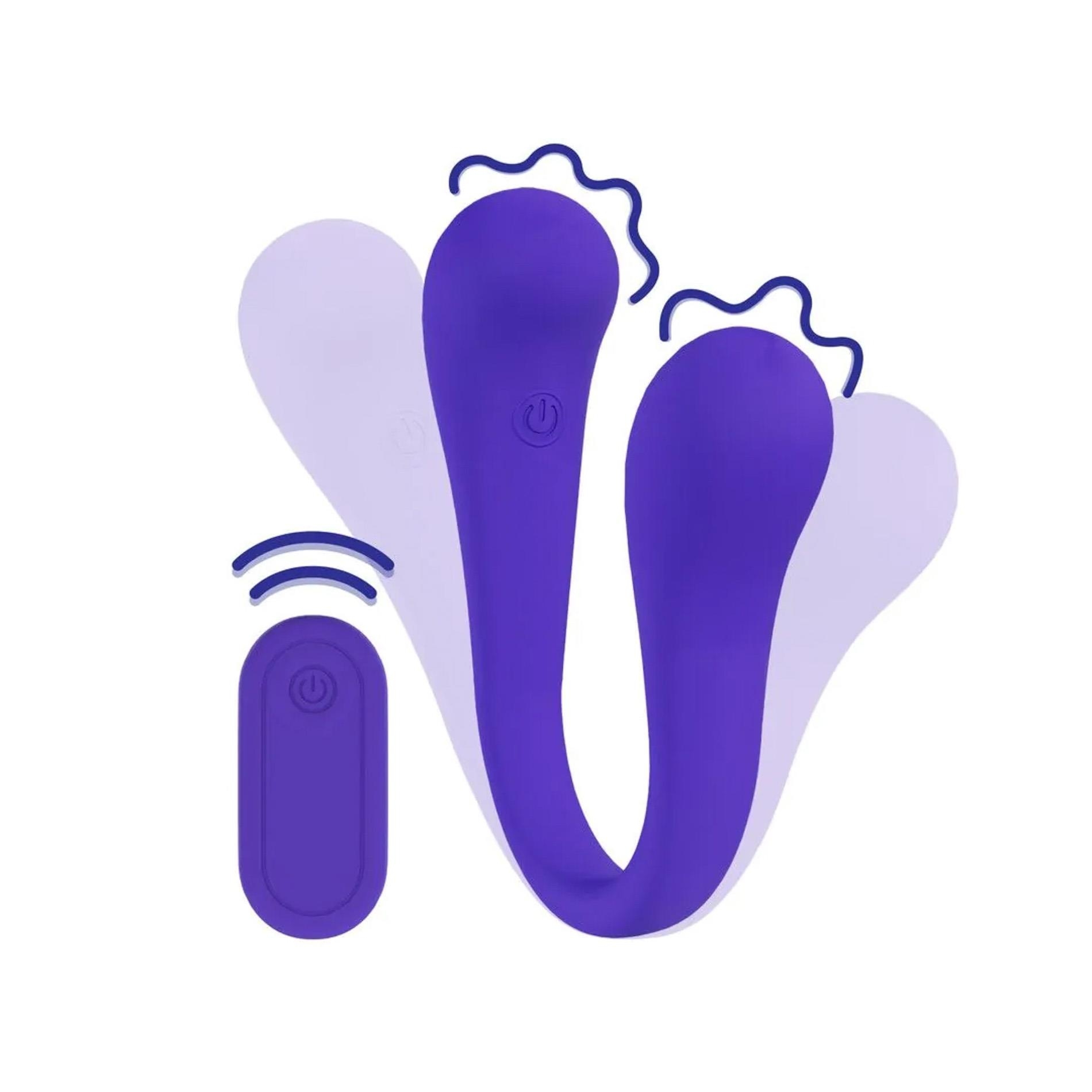 Dual-ended Bendable Vibe with Remote Control - Purple