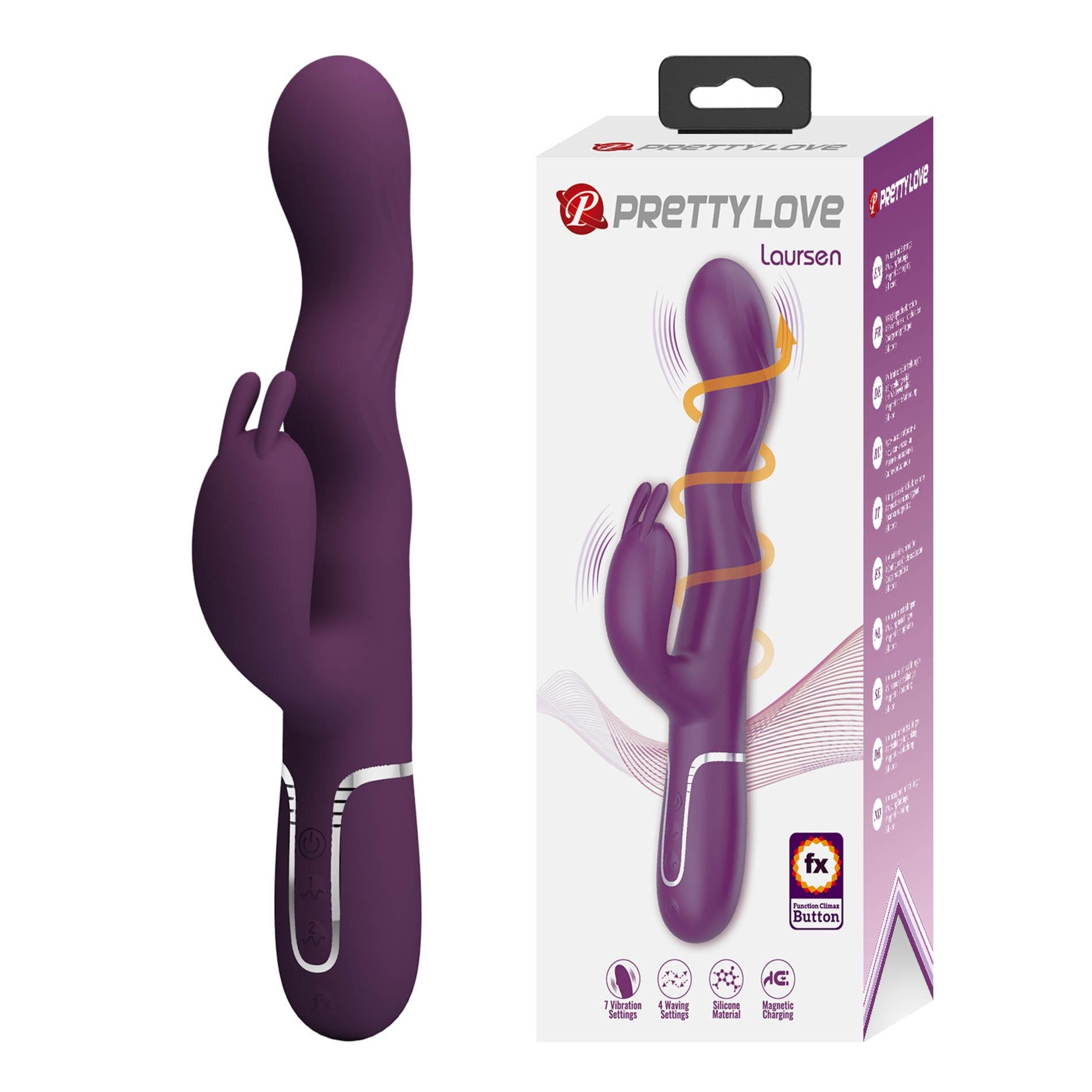 Pretty Love Laursen Dark Purple Waving & Vibrating Rabbit Vibrator