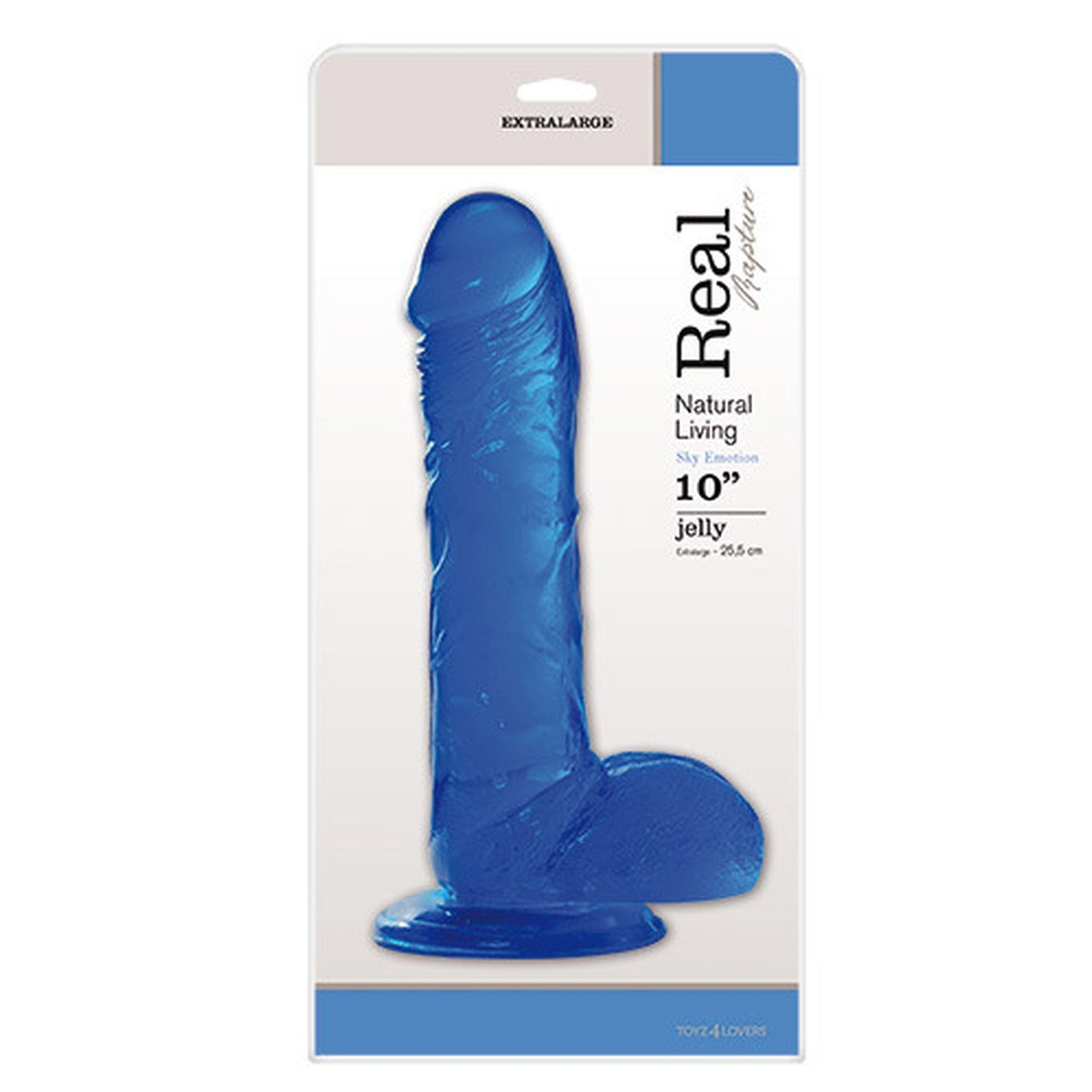 Dildo-FALLO JELLY REAL RAPTURE BLUE 10"