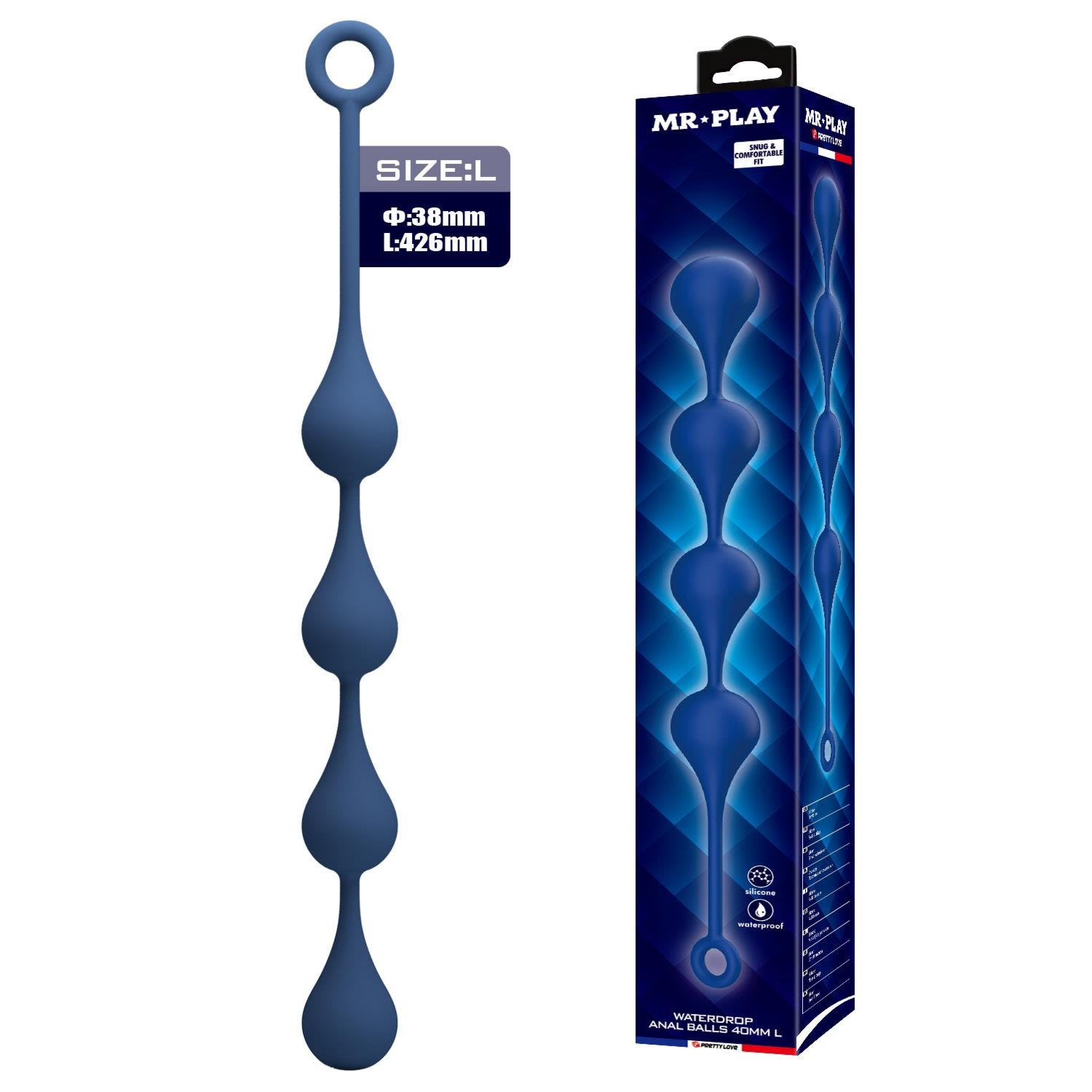 MR. PLAY Waterdrop Anal Balls – 42.6 cm L