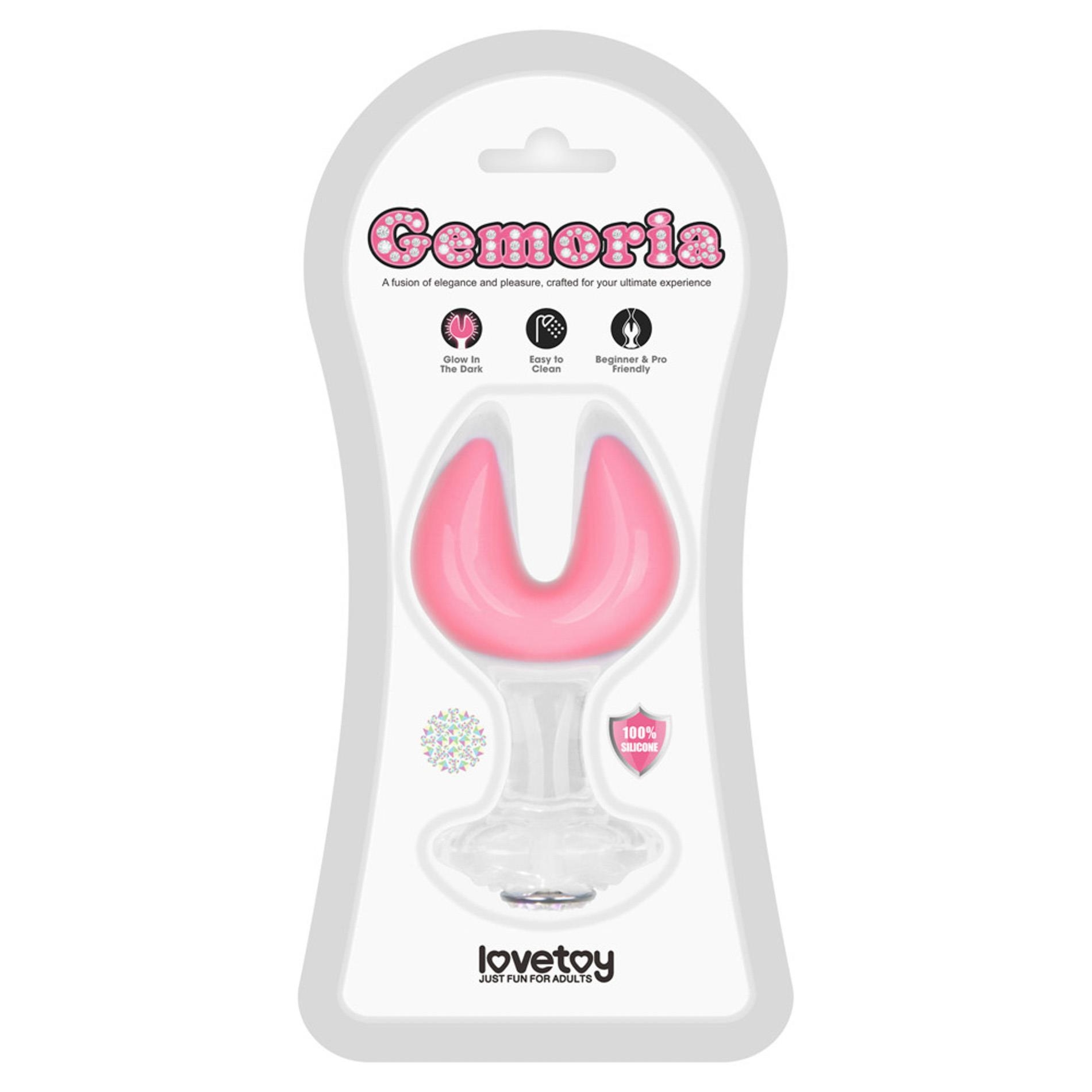 Gemoria Silicone Butt Plug - Dual Crescent  (Glow-In-The-Dark)