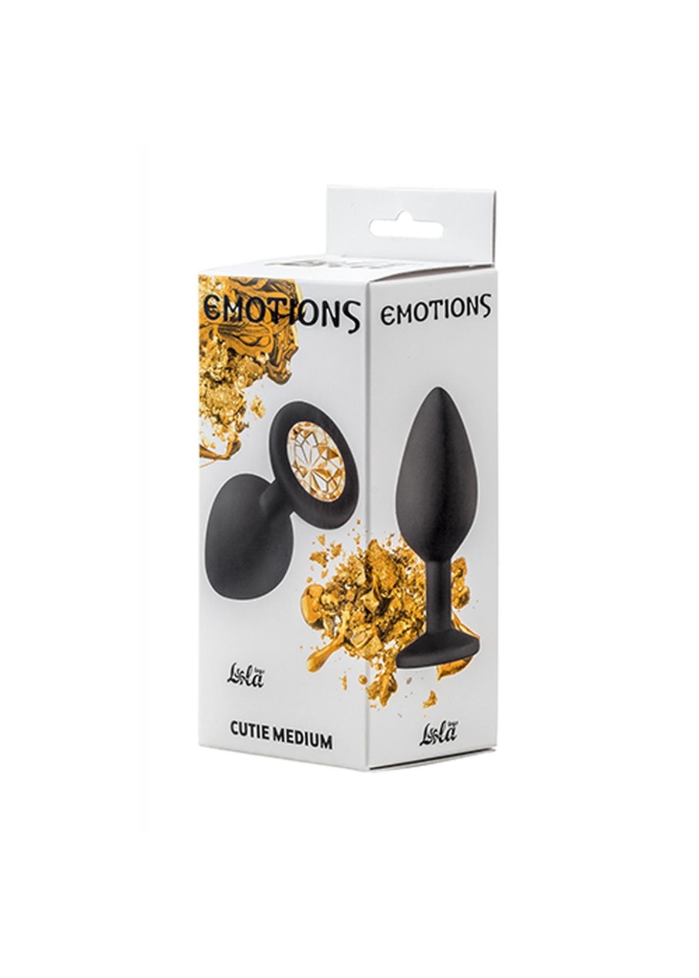 Anal Plug Emotions Cutie Medium Black golden crystal