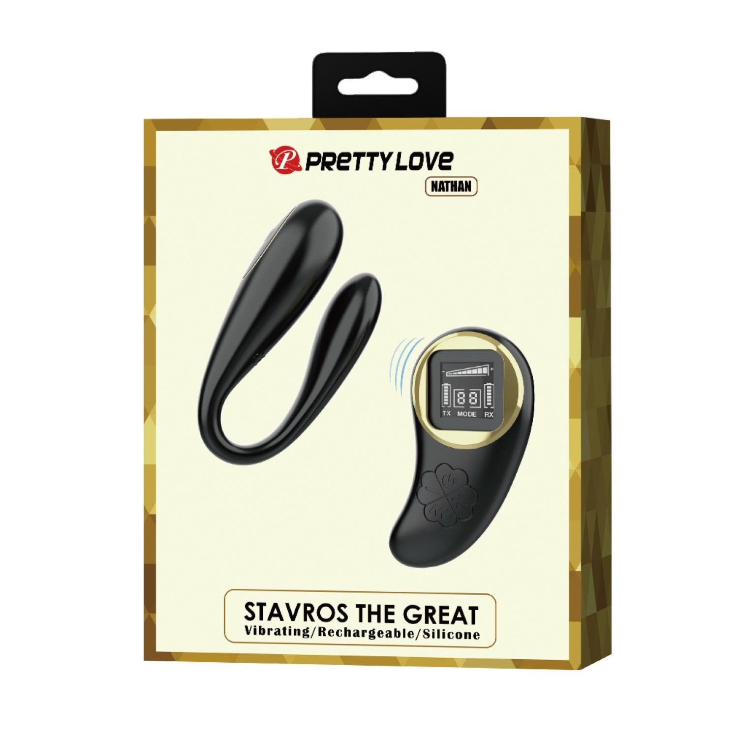 Wibrator dla Par - PRETTY LOVE - Nathan, Wireless remote control 9 speed levels 10 vibration functions, ABS Silicone , USB rechargeable
