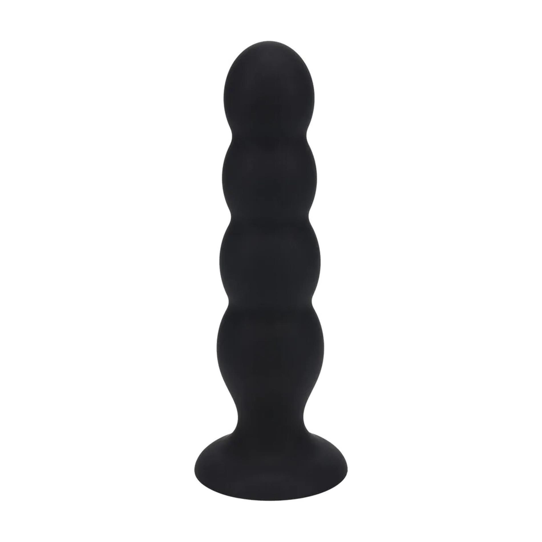Quad Rattle Liquid Silicone Anal Plug - XL - Black