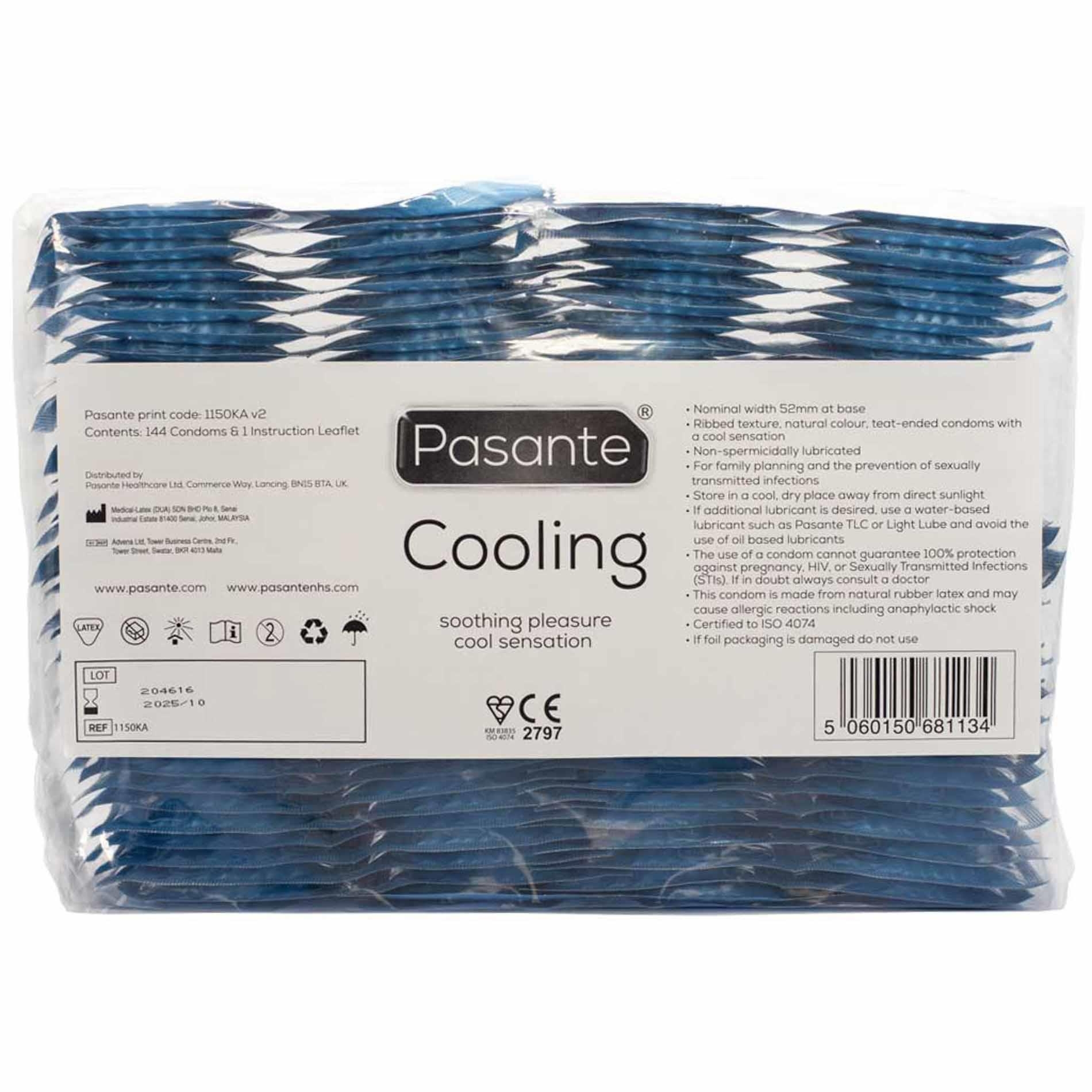 Pasante Cooling Condoms Bulk Packs 144 pcs