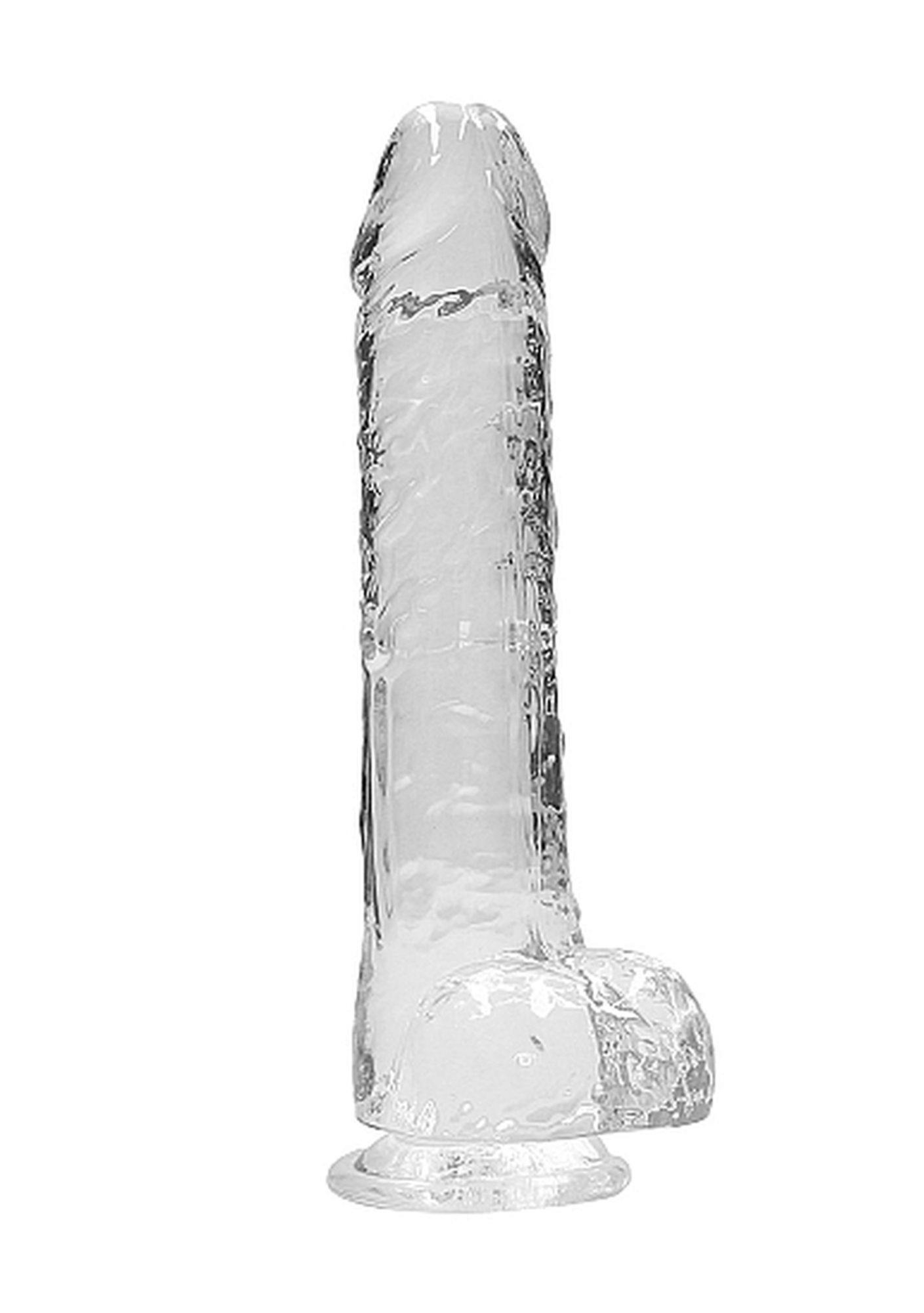 9" / 23 cm Realistic Dildo With Balls - Transparent