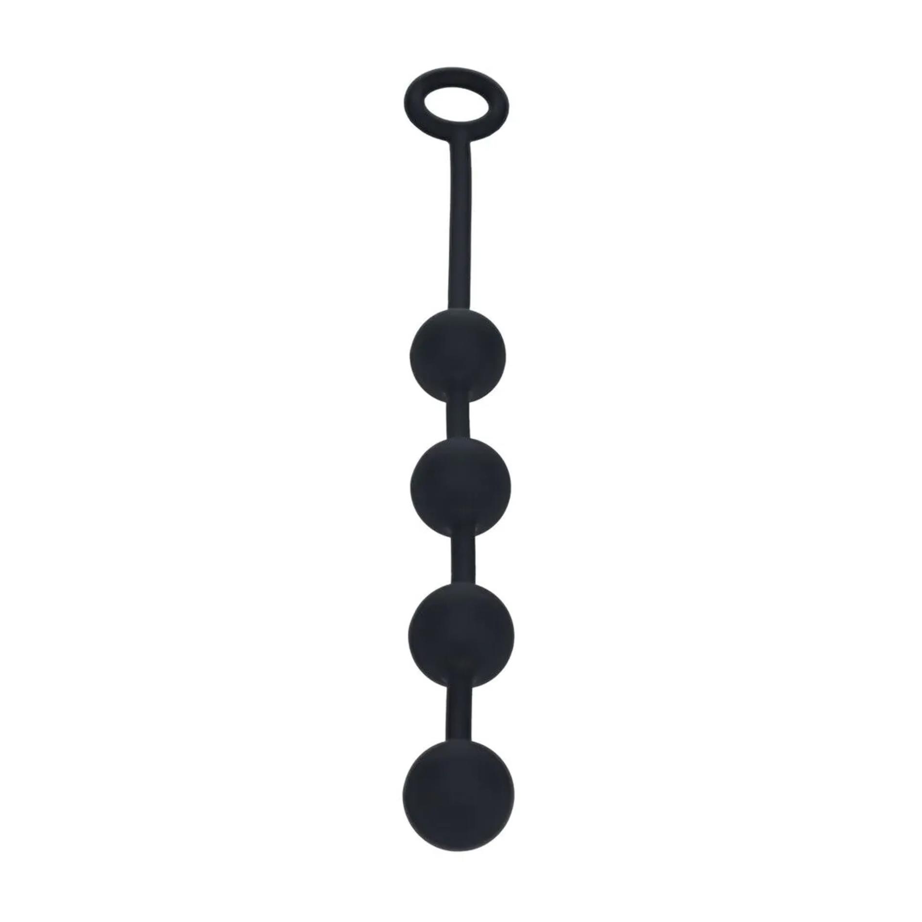 Round Silicone Anal Balls - M - 30mm - Black
