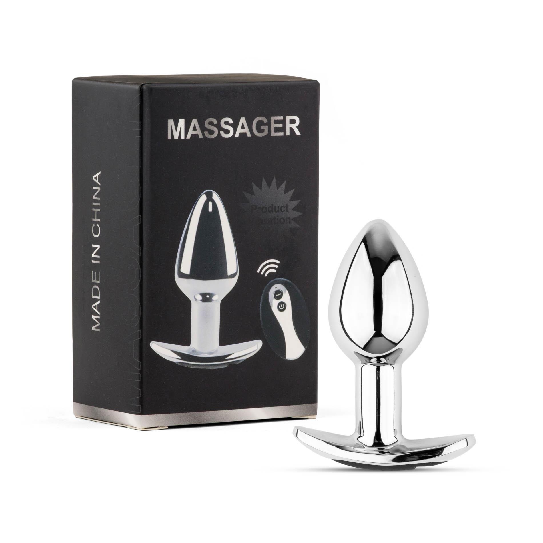 Metal Butt Plug M Vibrator USB - Remote Control