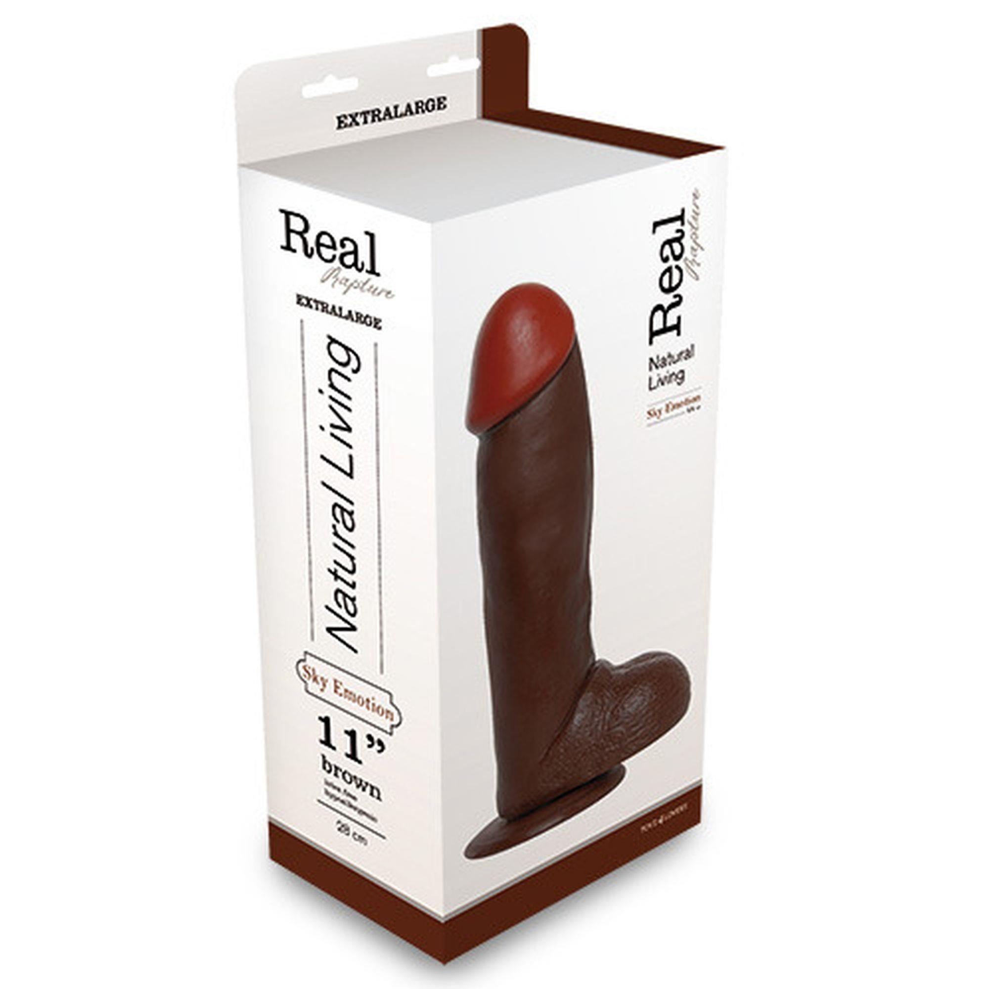 Dildo-REALISTIC DILDO REAL RAPTURE BROWN 11"