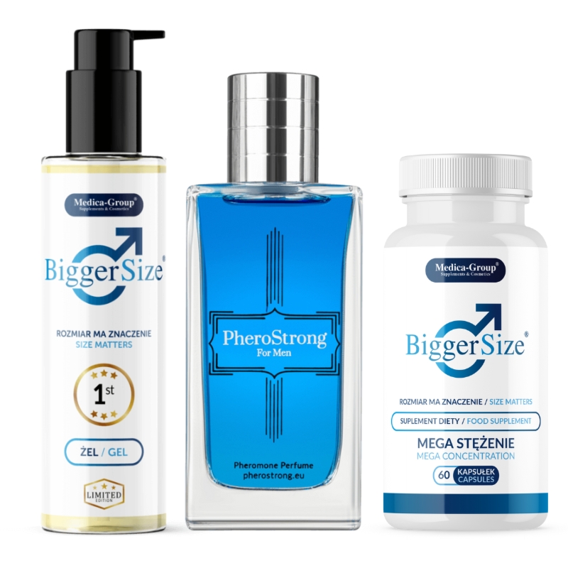 PheroStrong for Men 50 ml + BiggerSize kaps. + BiggerSize żel - Nr 1 wśród KLIENTÓW !!!