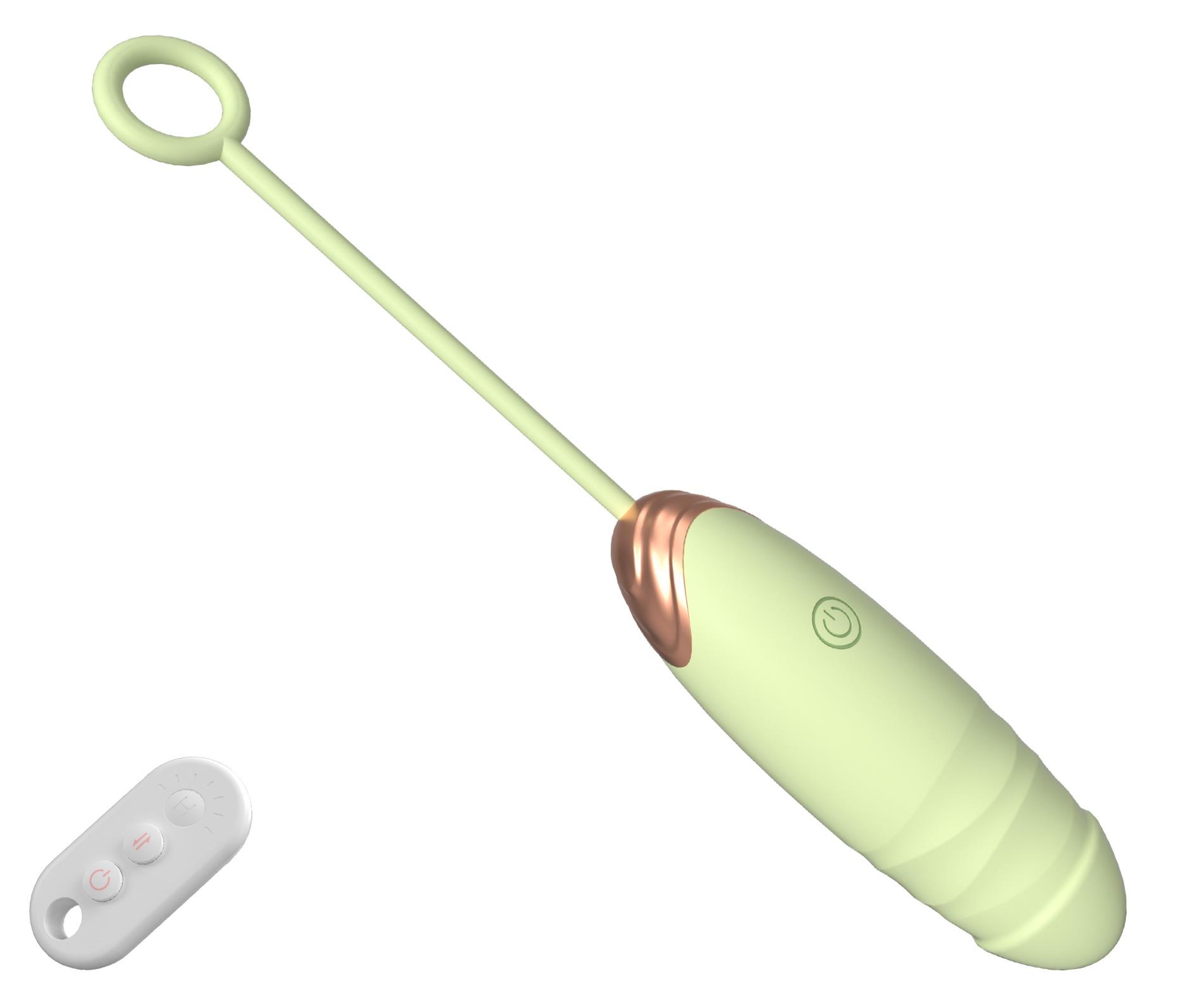 Vibrating Silicone Love EGG USB 7 vibration and thrust functions / Remote control Green