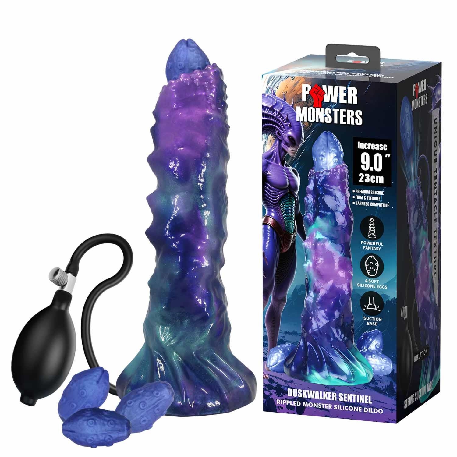 Power Monsters DuskWalker Sentinel – 23 cm Rippled Monster Silicone Dildo