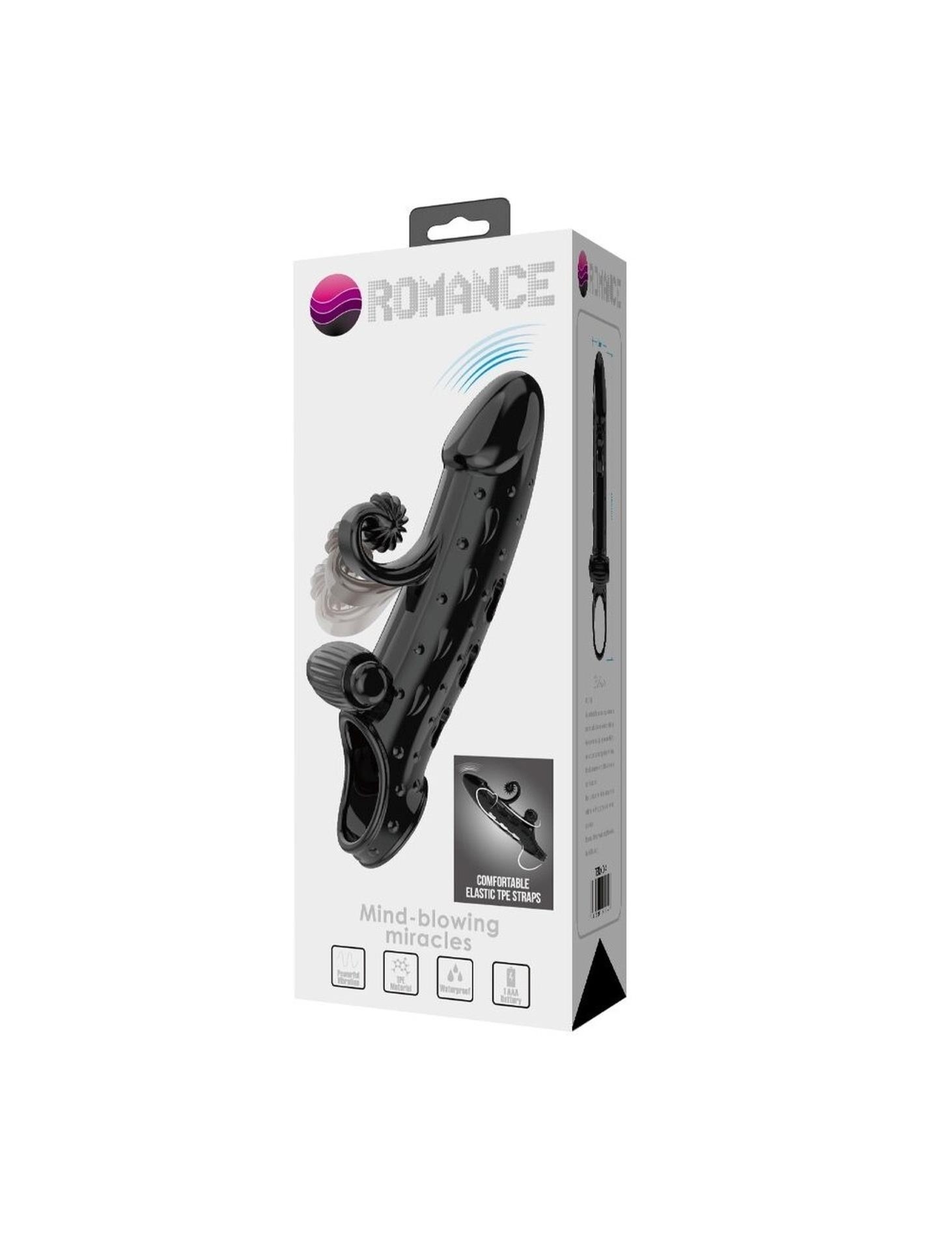 PRETTY LOVE - ROMANCE - VIBRATING PENIS SLEEVE BLACK