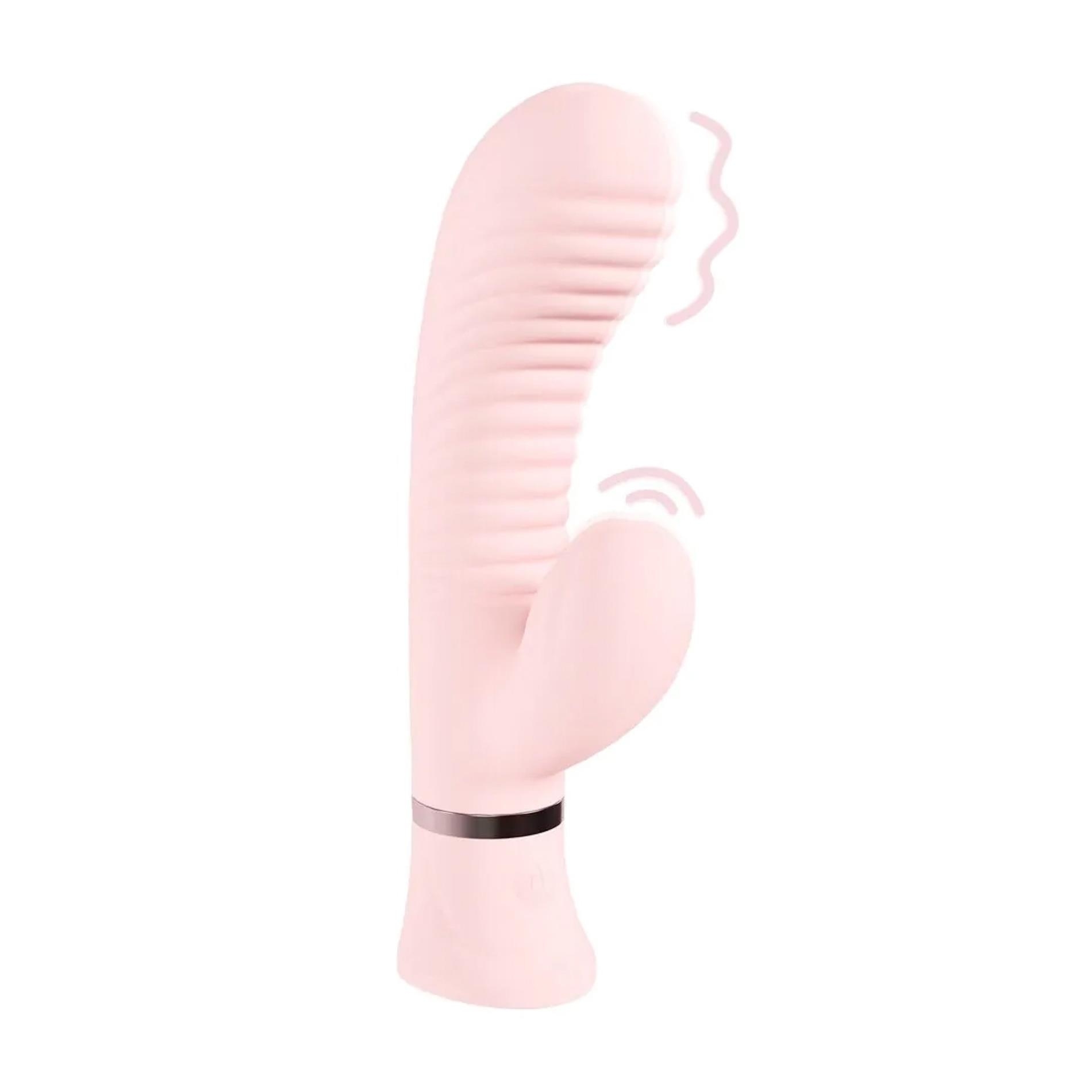Mystique - Ribbed Rabbit Vibrator - Pink