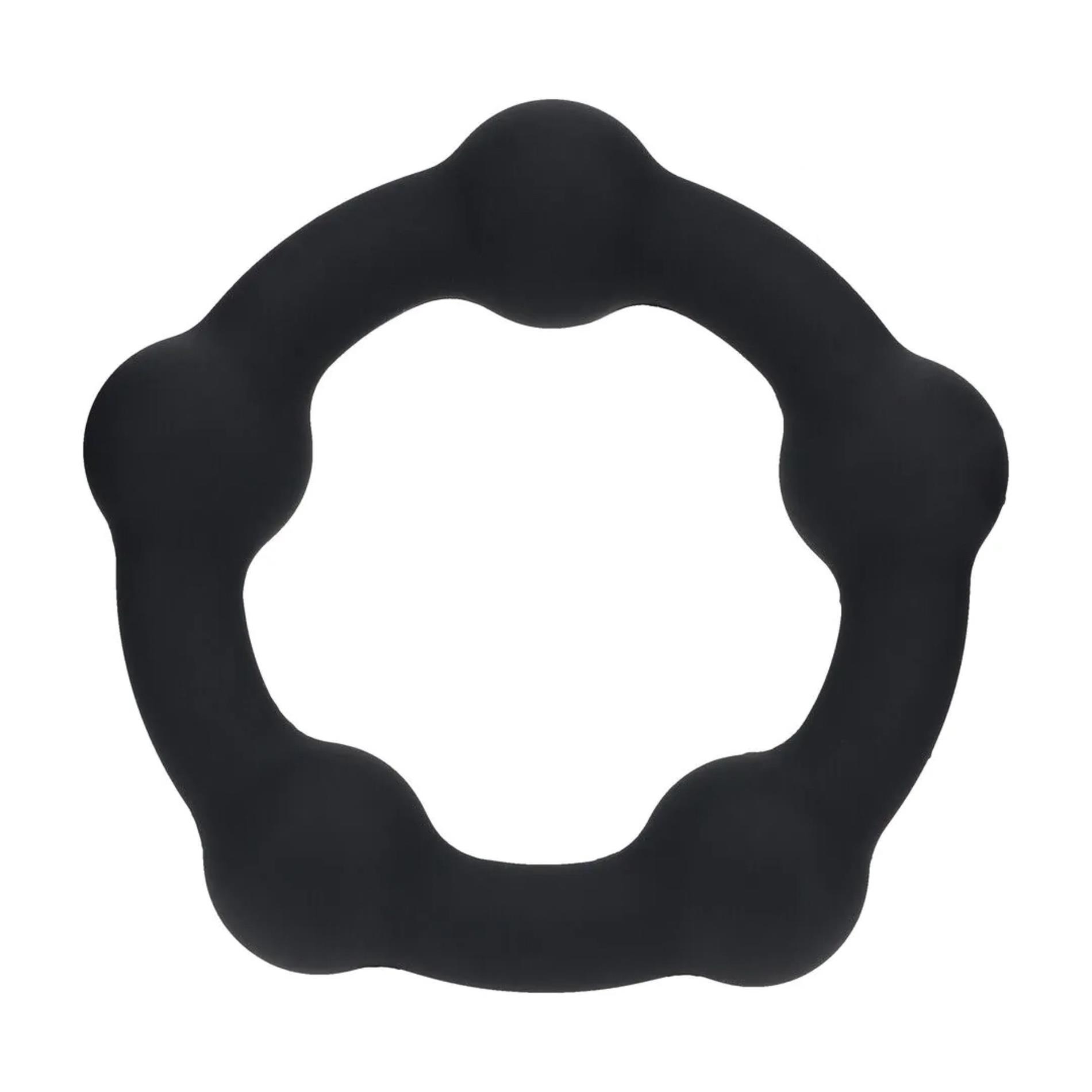 Beaded Silicone Cockring - M - 35mm - Black