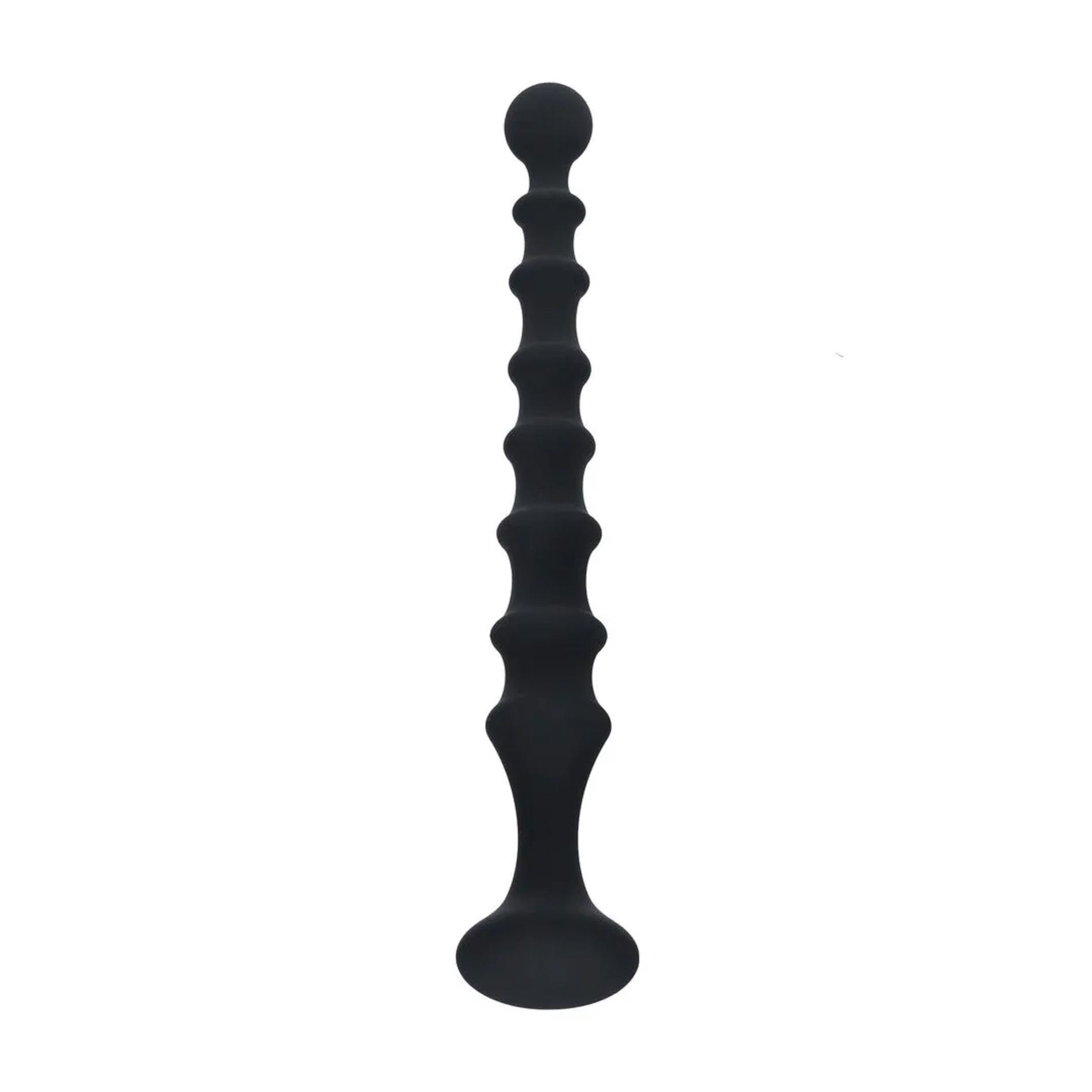 Ribbed Silicone Flared Anal Probe - Black