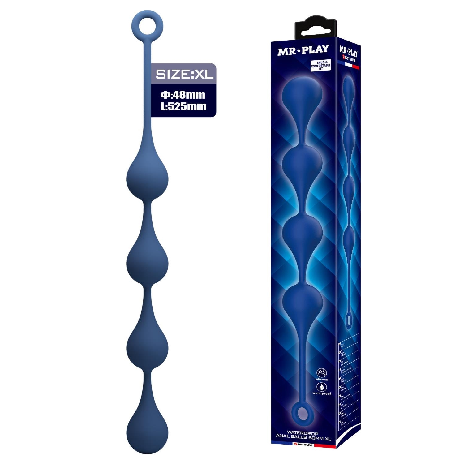 MR PLAY Waterdrop Anal Balls – 52.5 cm XL