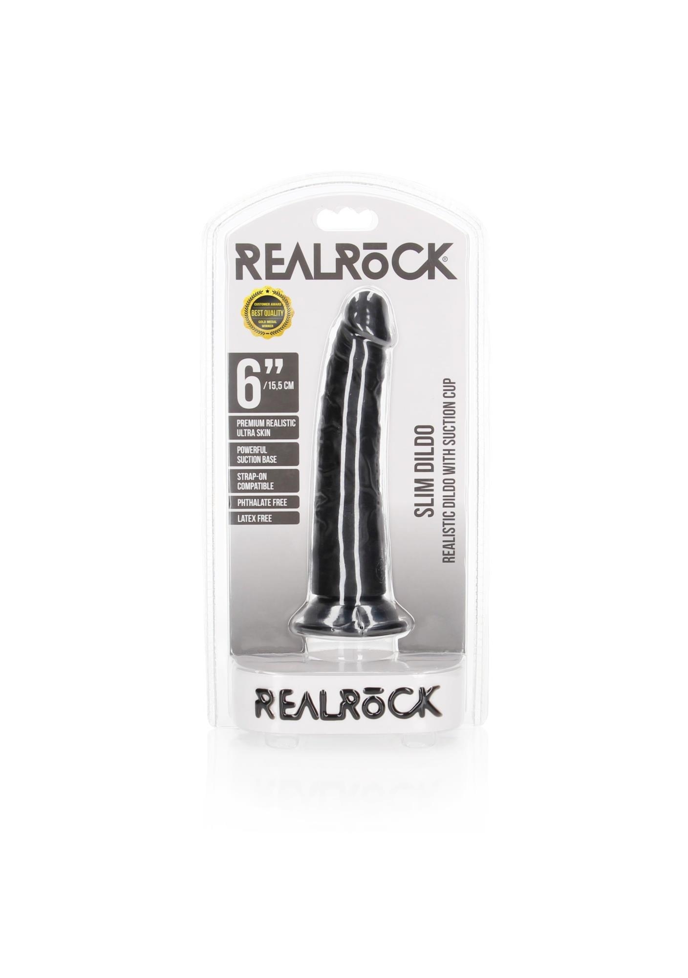 Slim Realistic Dildo with Suction Cup - 6"/ 15,5 cm