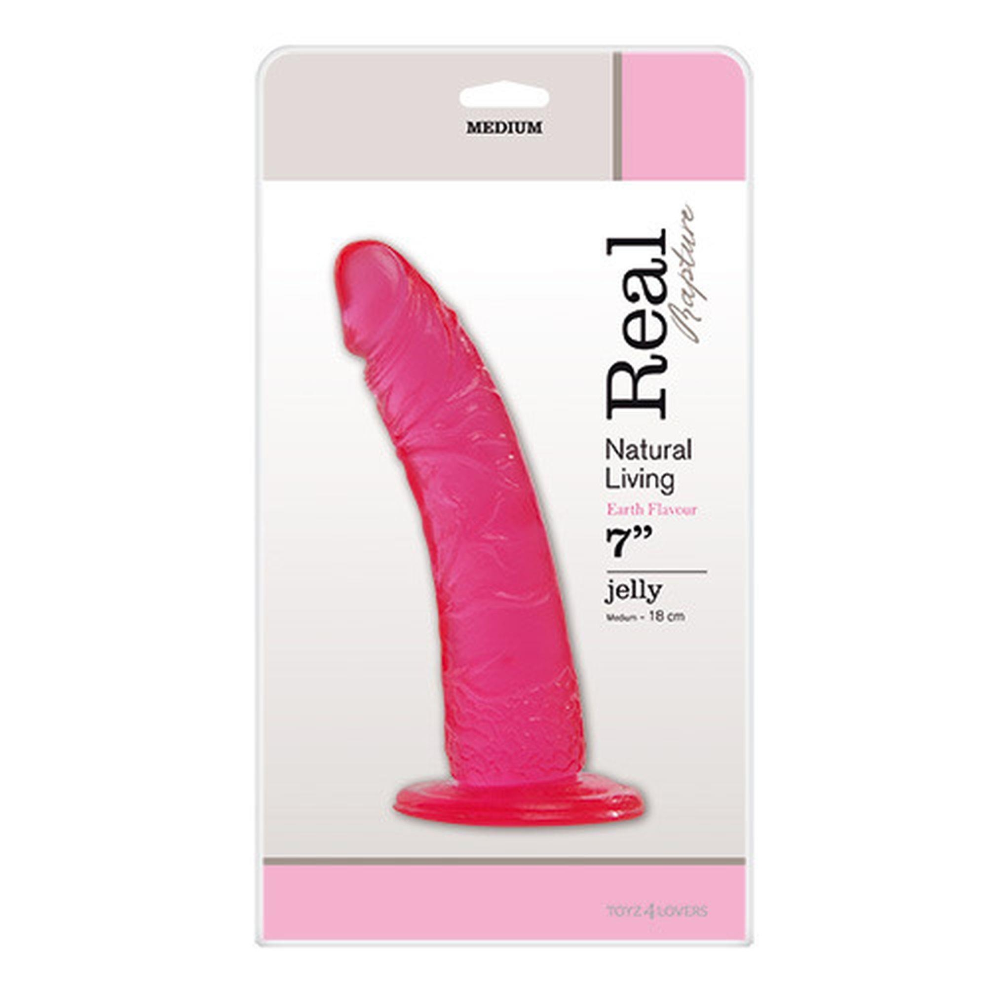 Dildo-JELLY DILDO REAL RAPTURE PINK 7"