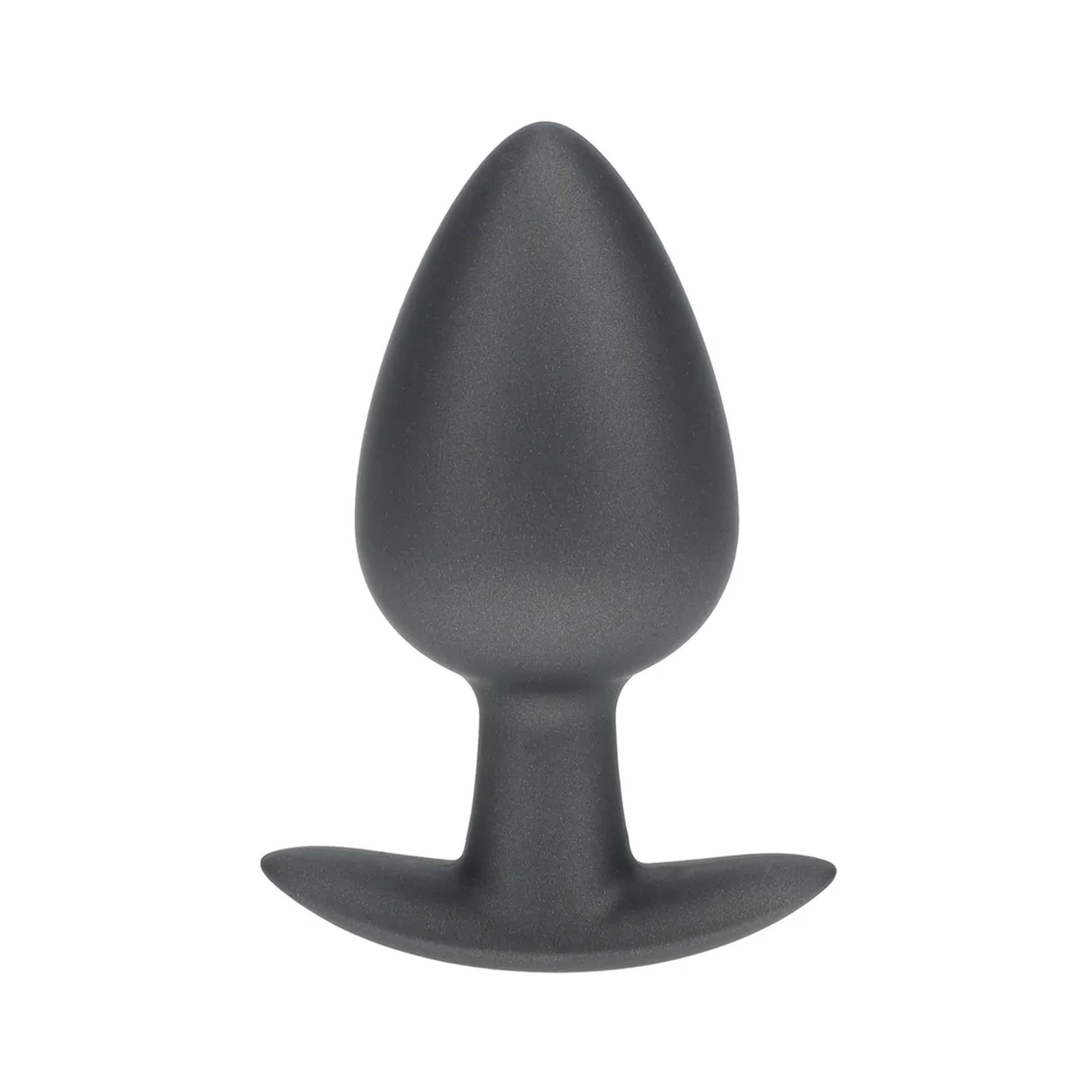 Smooth Silicone Anal Plug - Large - 3.5" / 8,9 cm - Gunmetal