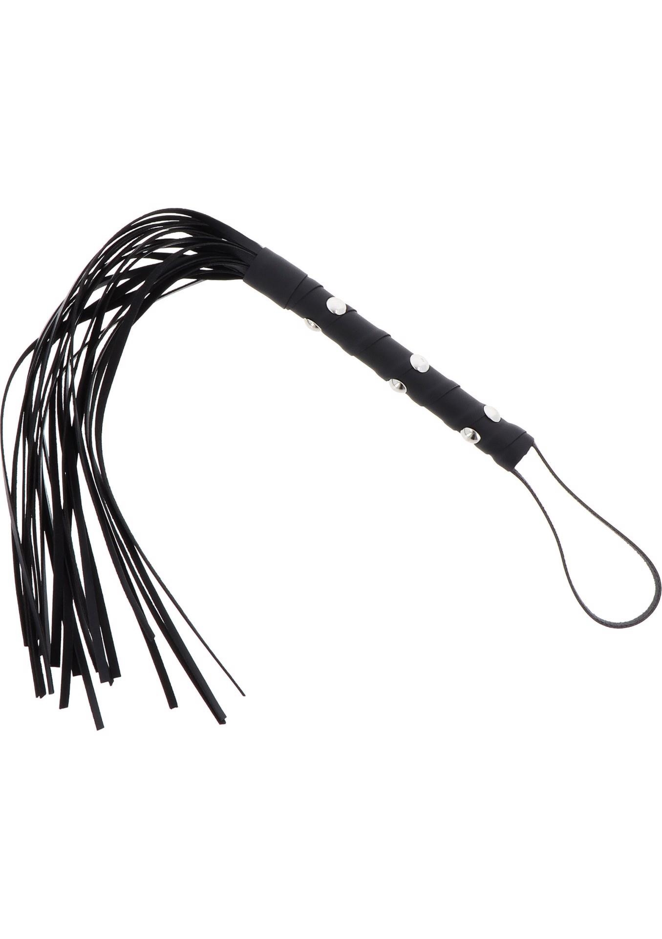 Short Studded Flogger Whip Black