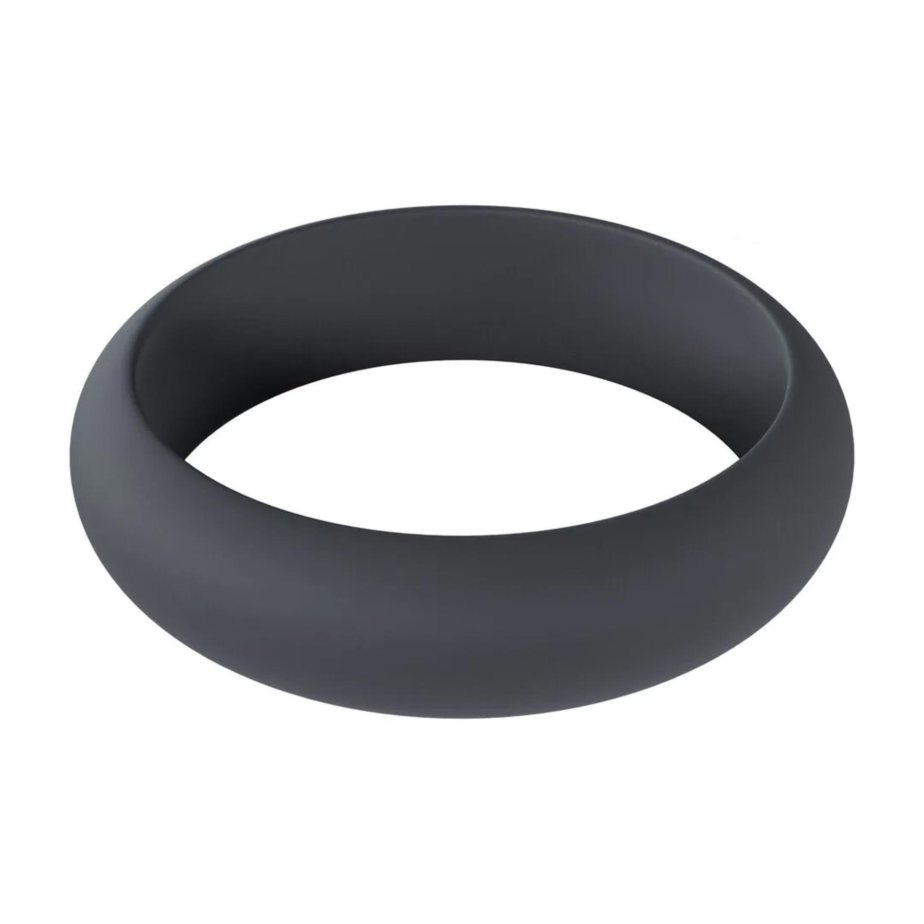 Wide O Silicone Cockring - L - 42mm - Black