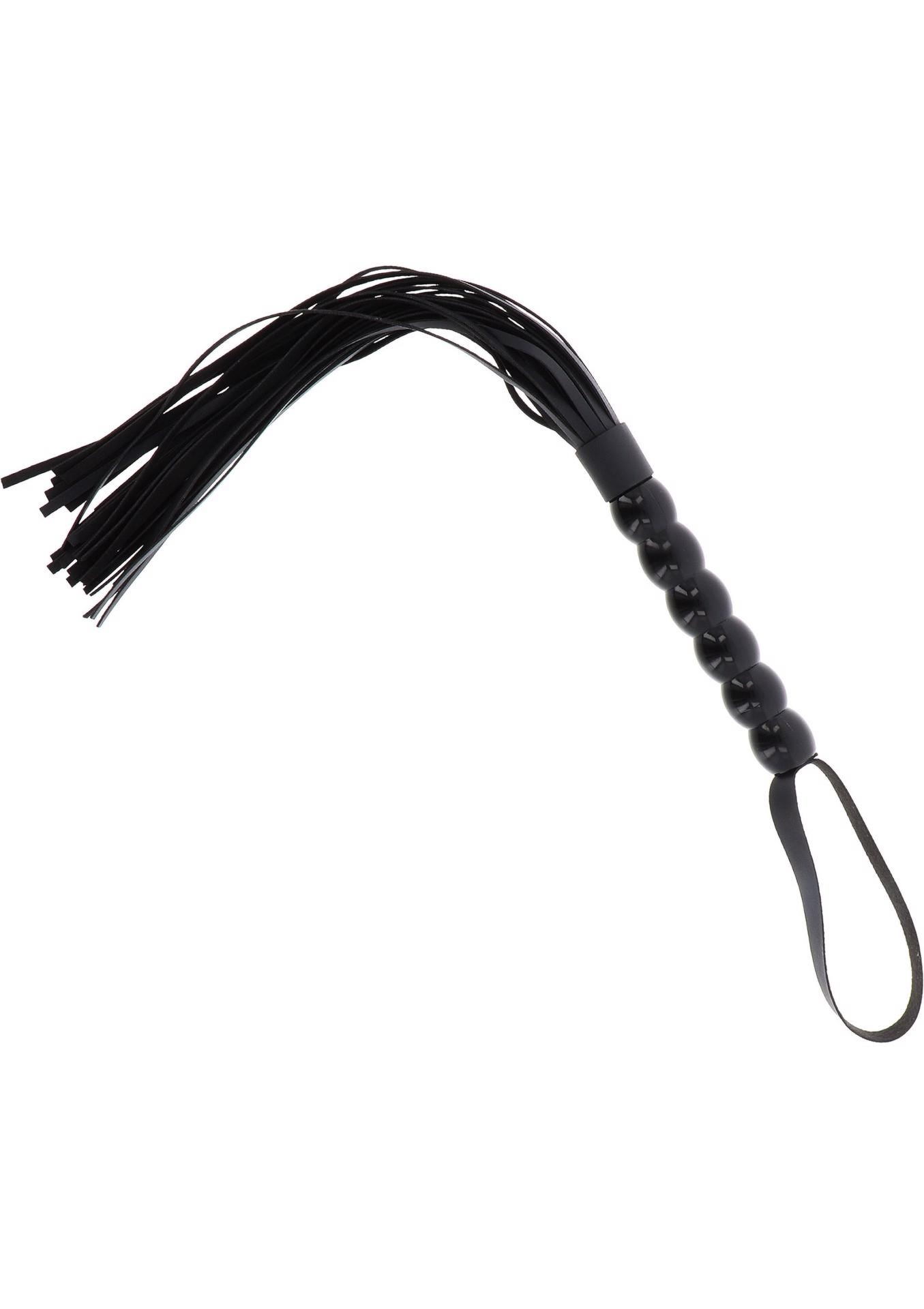 Long Beaded Flogger Whip Black