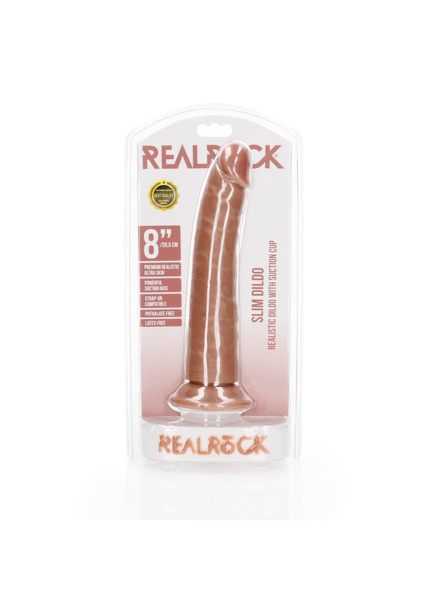 Slim Realistic Dildo with Suction Cup - 8"/ 20,5 cm