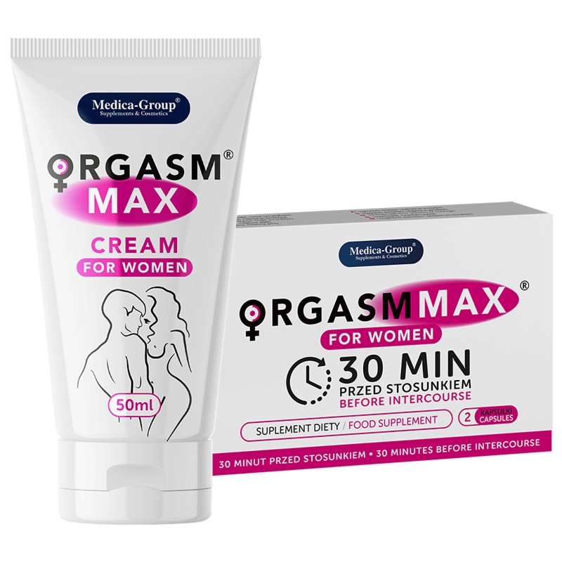Orgasm Max - 2 kapsułki + CREAM for Women 50ml - Potęgujący Orgazm