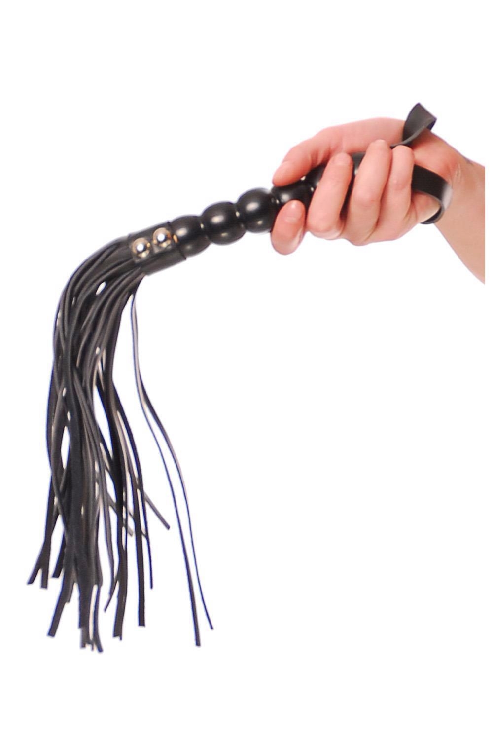 Koci ogon BDSM z koralikami - FETISH FANTASY SERIES BEADED CAT-O-NINE TAILS BLACK