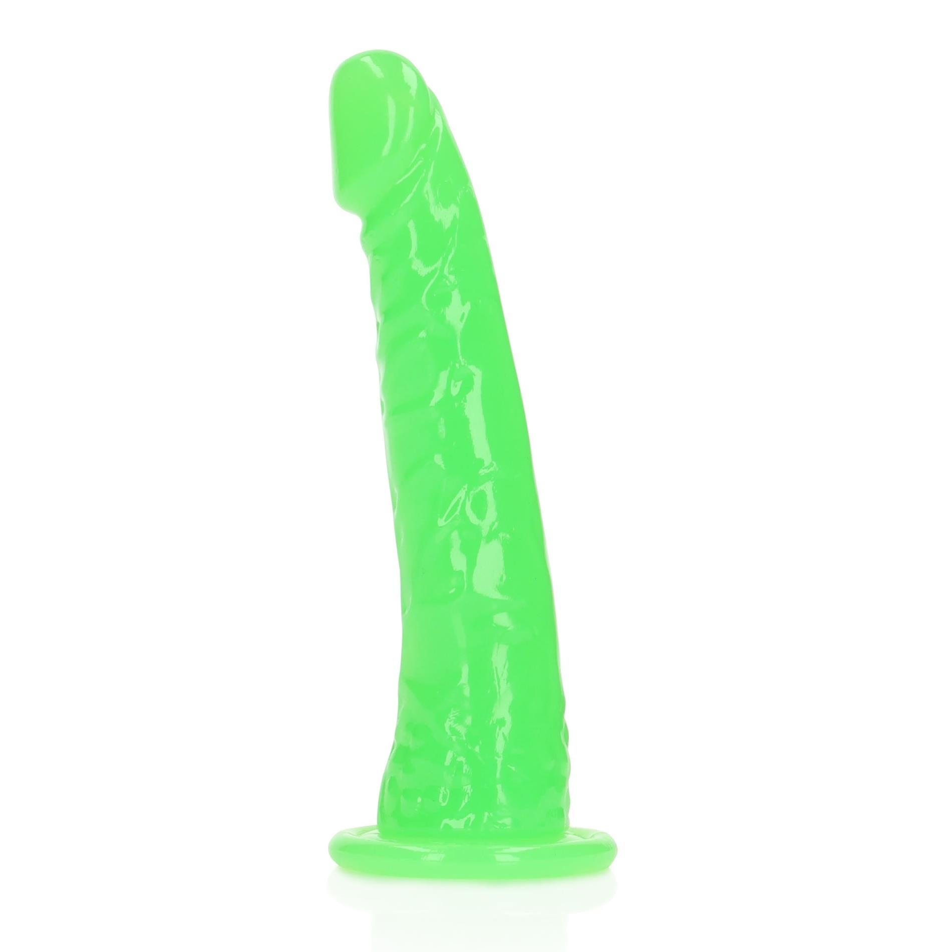 Slim Realistic Dildo with Suction Cup - Glow in the Dark - 6" / 15,5 cm