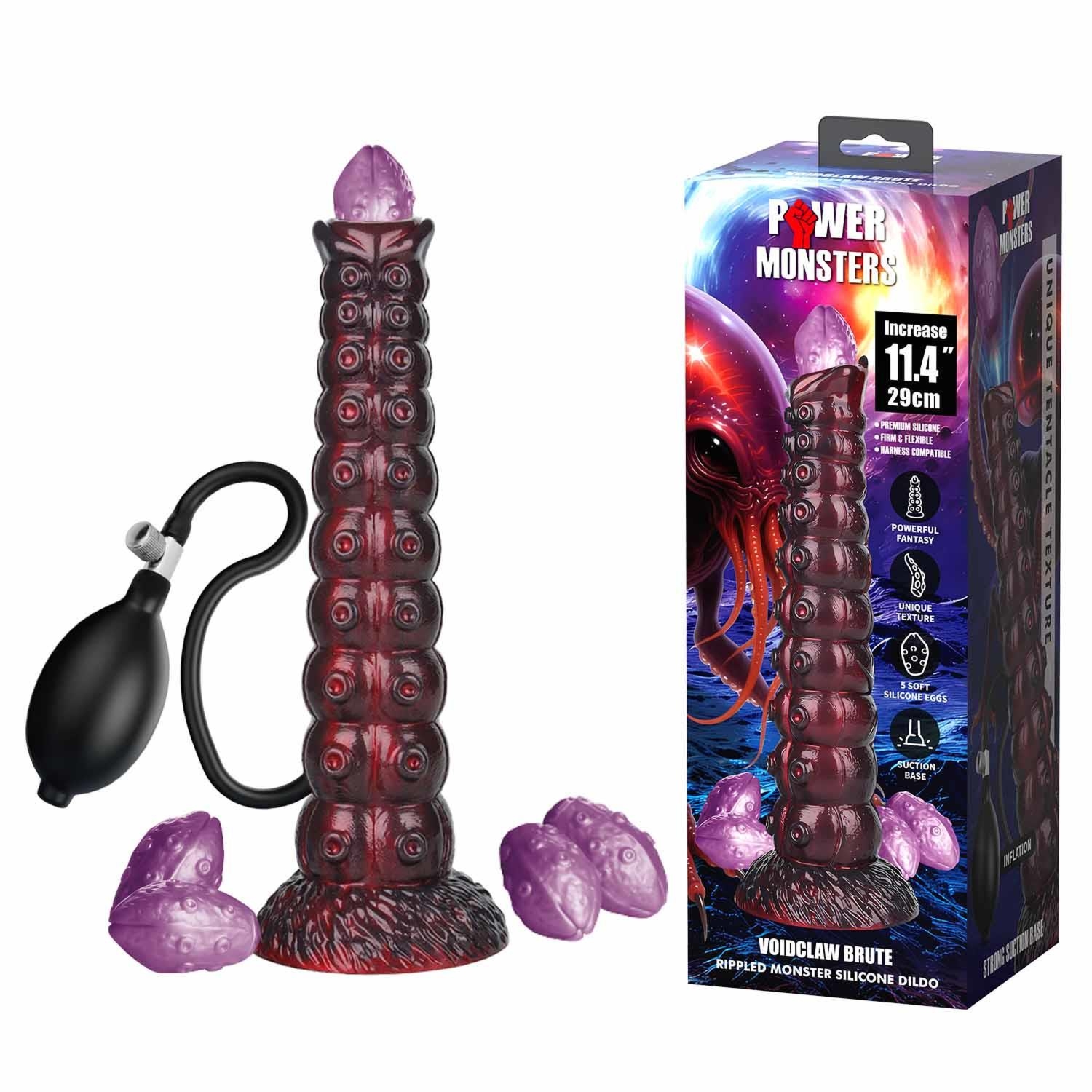 Power Monsters Voidclaw Brute – 29 cm Rippled Monster Silicone Dildo