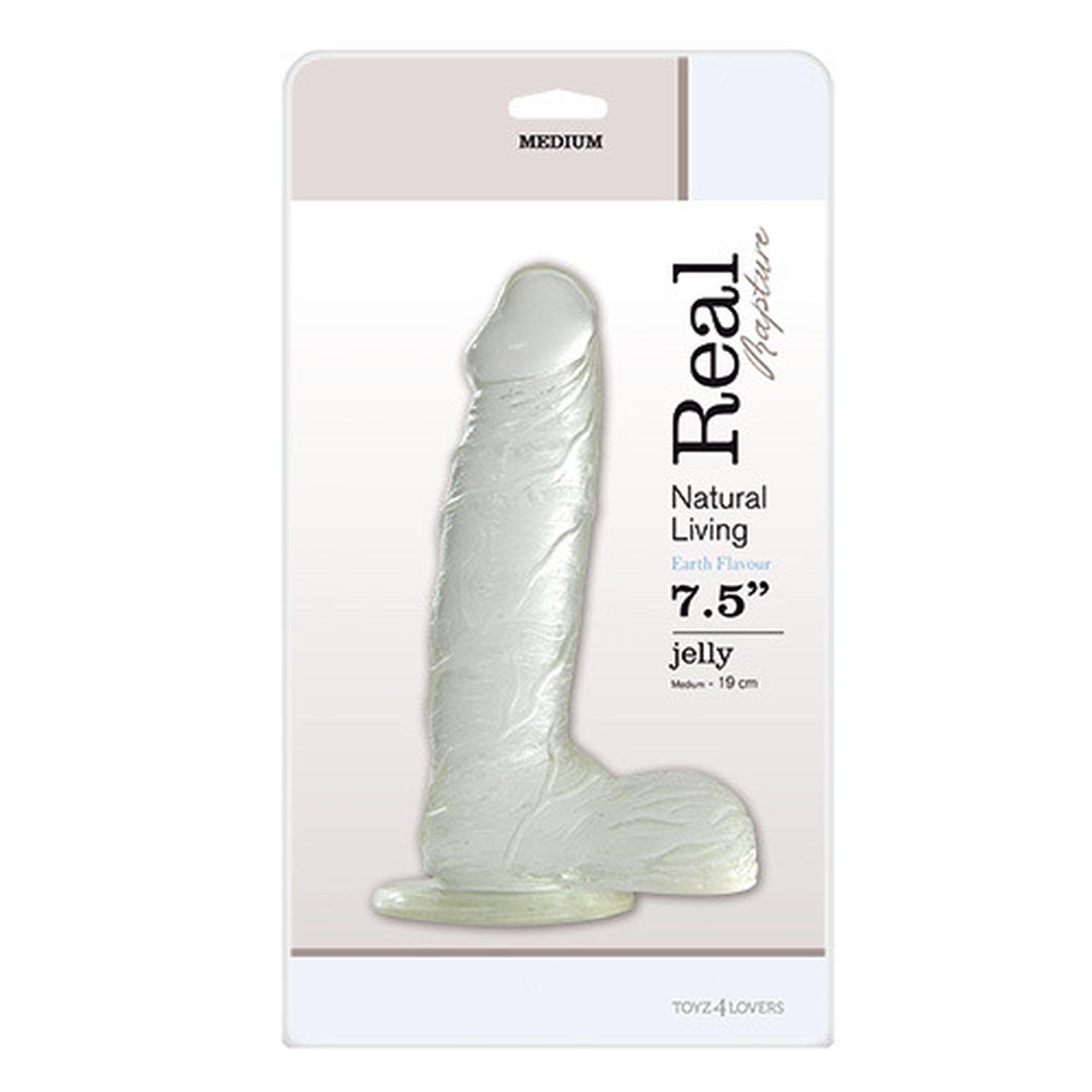 Dildo-JELLY DILDO REAL RAPTURE CLEAR 7.5"