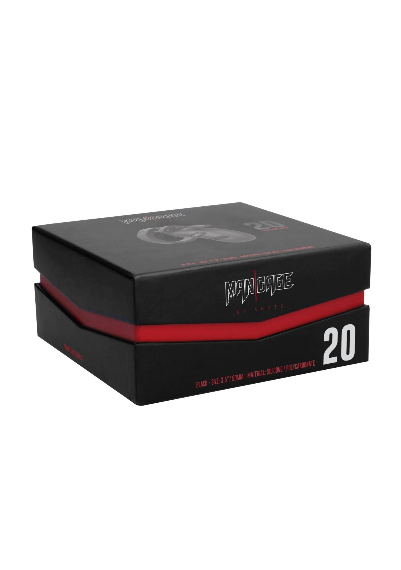 Model 20 - Chastity - 3.5" - Silicone Cock Cage - Black