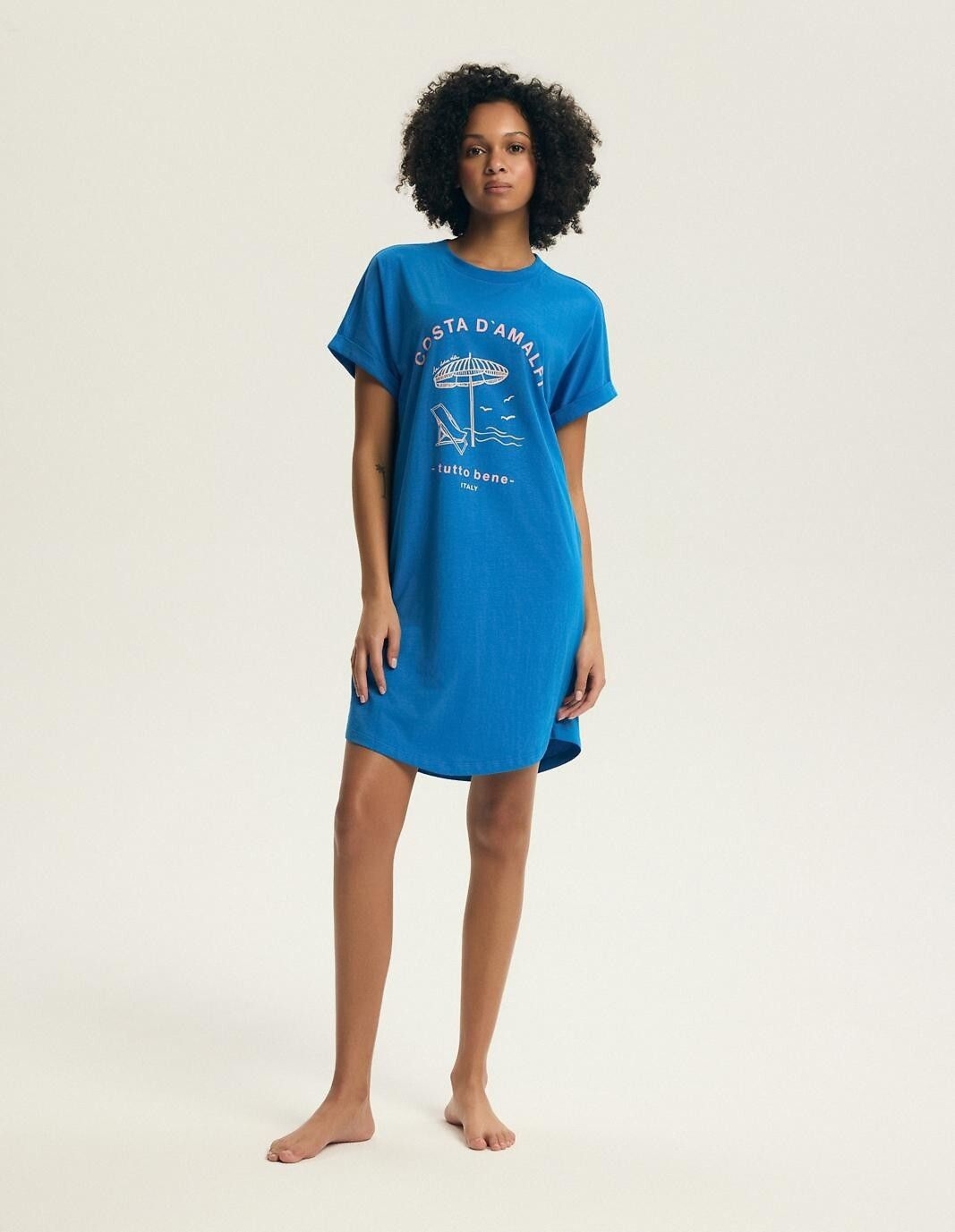 Koszula nocna Edris 44477 Niebieska