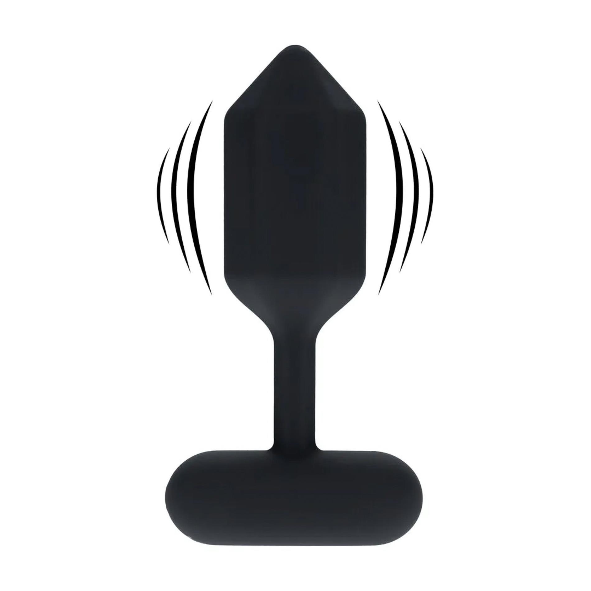 Hexagonal Vibrating Silicone Anal Plug - M - Black