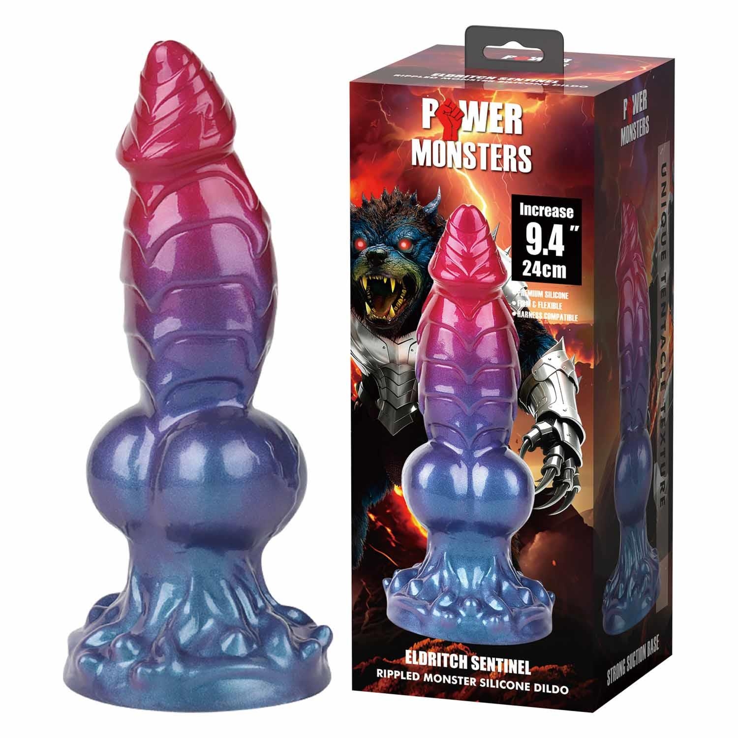 Power Monsters Eldritch Sentinel – 24 cm Rippled Monster Silicone Dildo