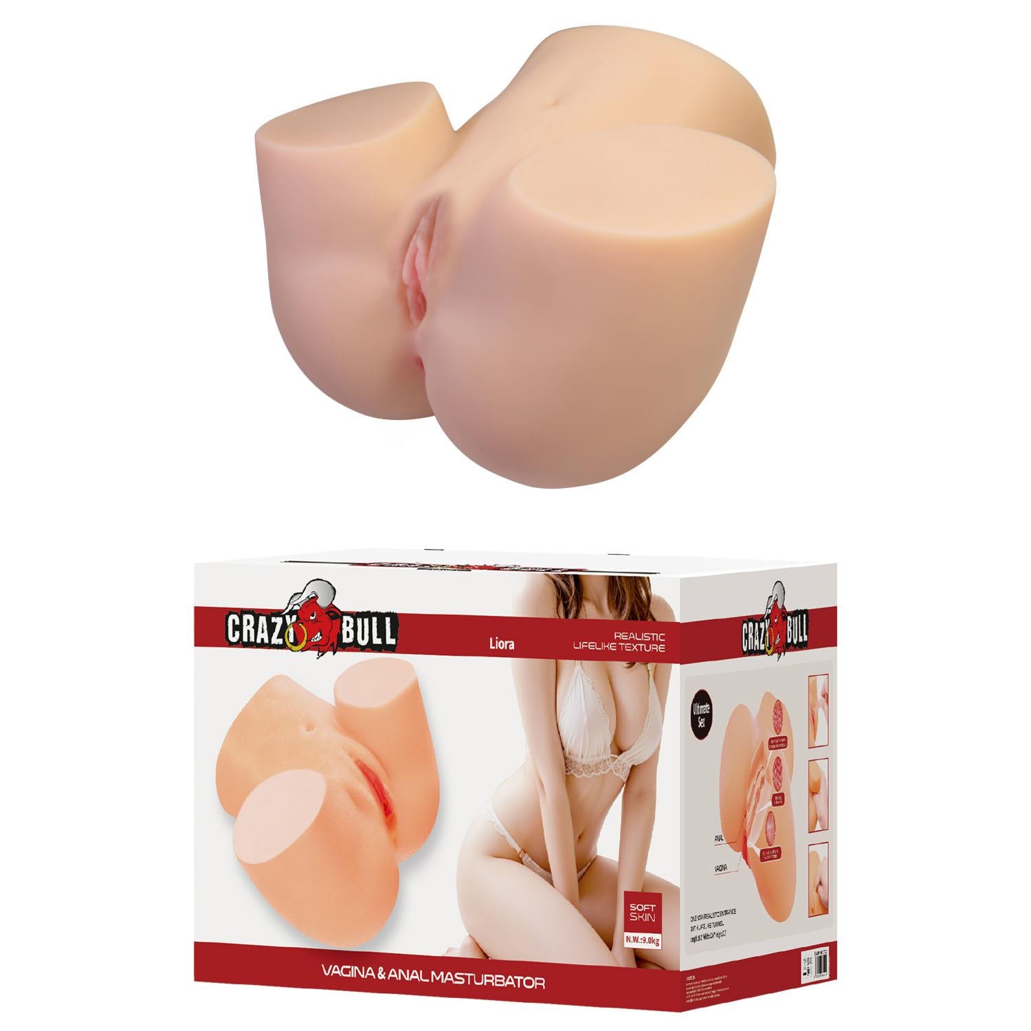 Crazy Bull Liora Vibrating Vagina & Anal Masturbator – Flesh