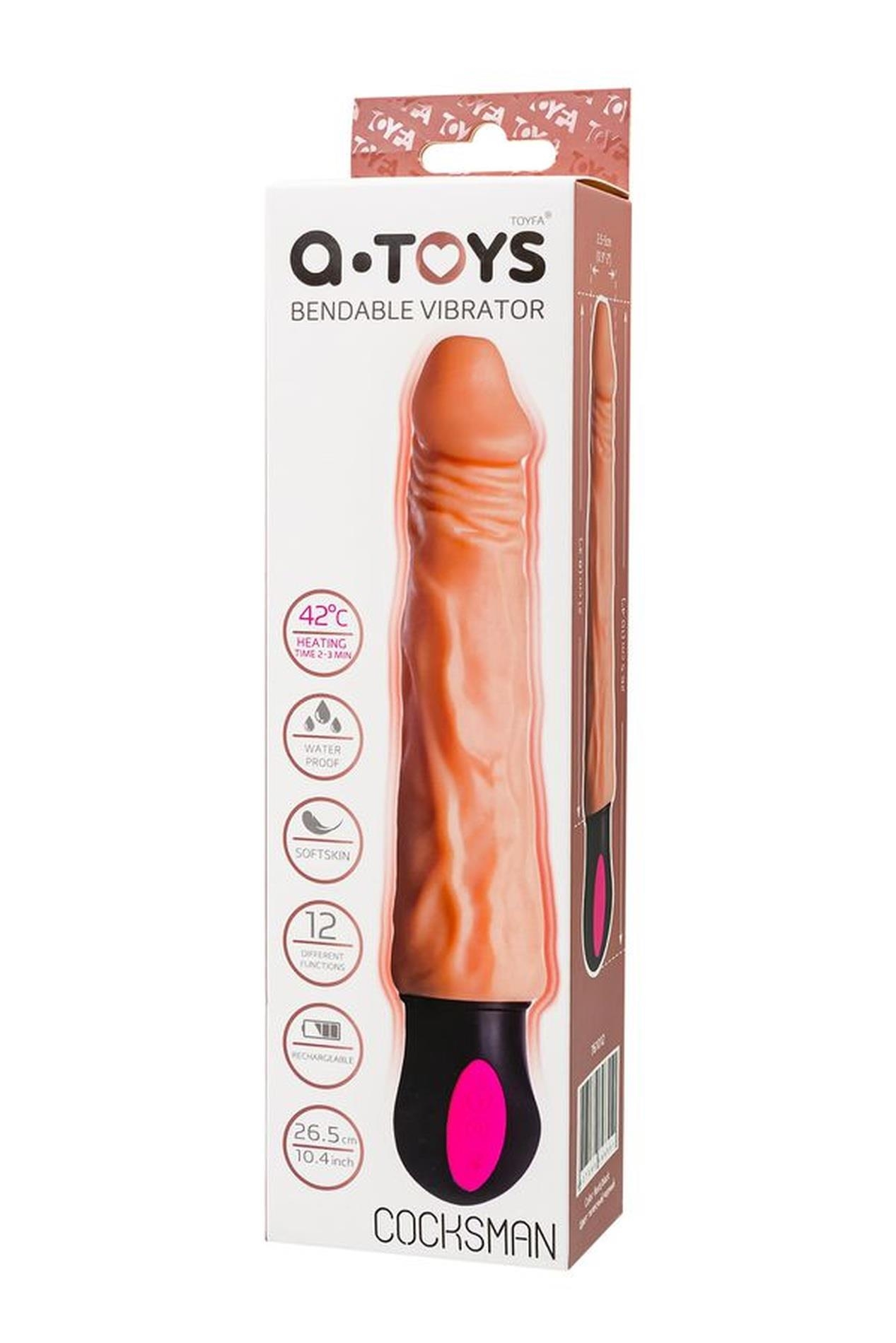 A-TOYS  Realistic Vibrator with heating, TPE, 12 Modes, bendable, recharble