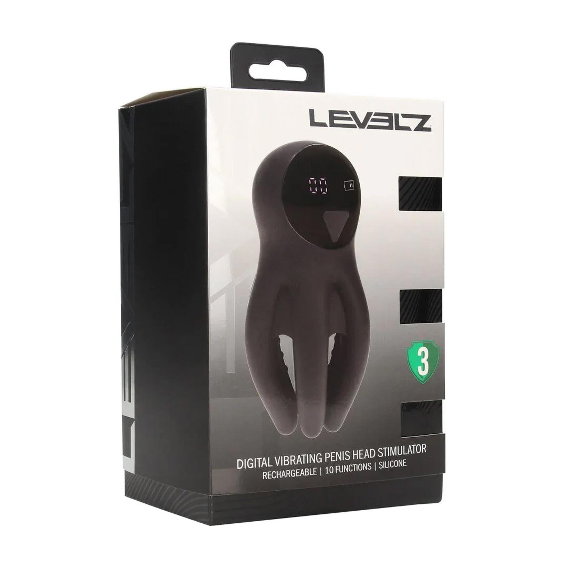 Digital Vibrating Silicone Penis Head Stimulator with Tentacles - Black