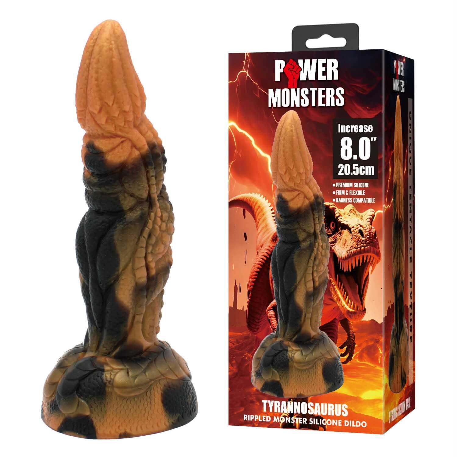 Power Monsters Tyrannosaurus – 20.5 cm Rippled Monster Silicone Dildo